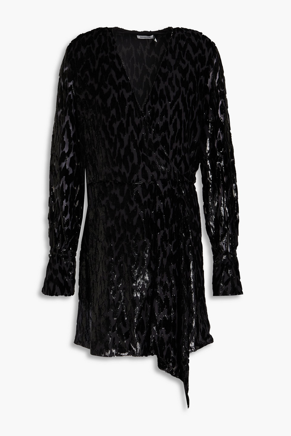 Camryn wrap-effect metallic fil coupé Lurex and silk-blend mini dress