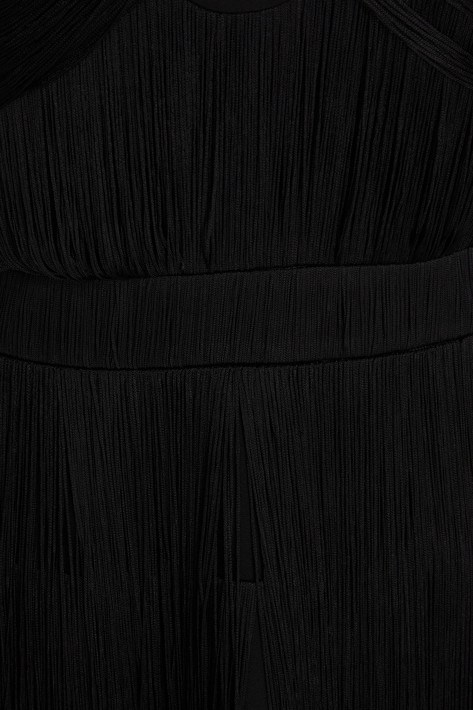 Simkhai Baldwin Fringed Draped Crepe Halterneck Maxi Dress In Black