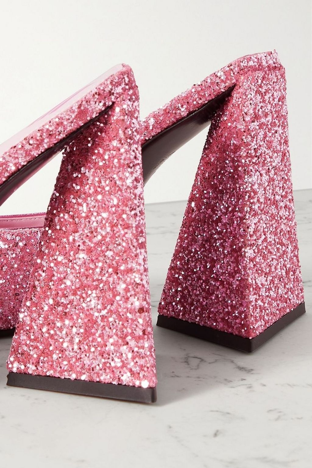 THE ATTICO Devon glittered leather mules