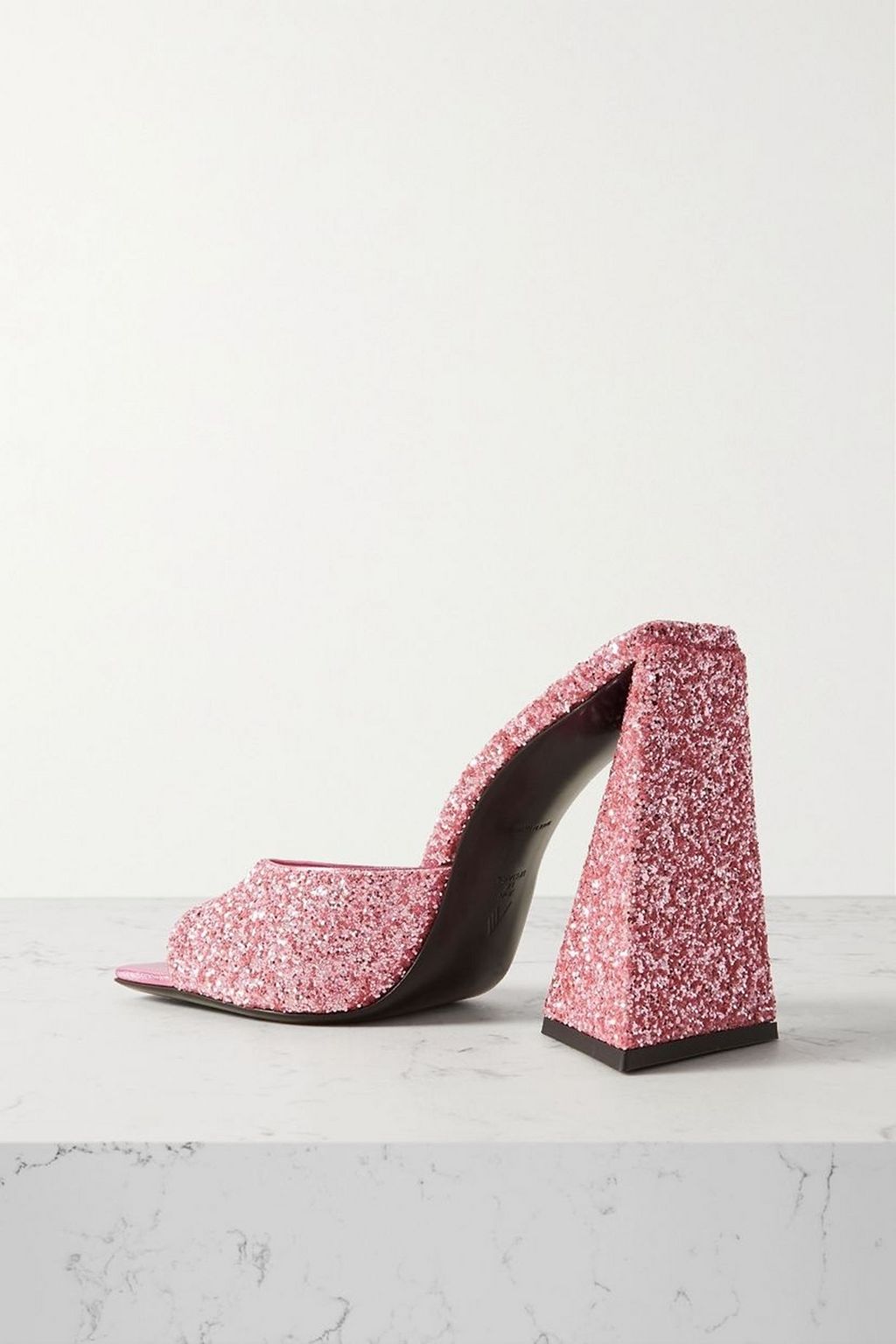 THE ATTICO Devon glittered leather mules