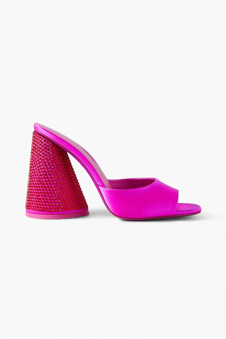 Attico Luz 105mm Rhinestone-embellished Leather Sandals In Fuchsia