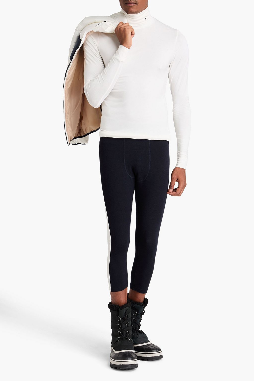 WE NORWEGIANS Striped merino wool-blend thermal tights