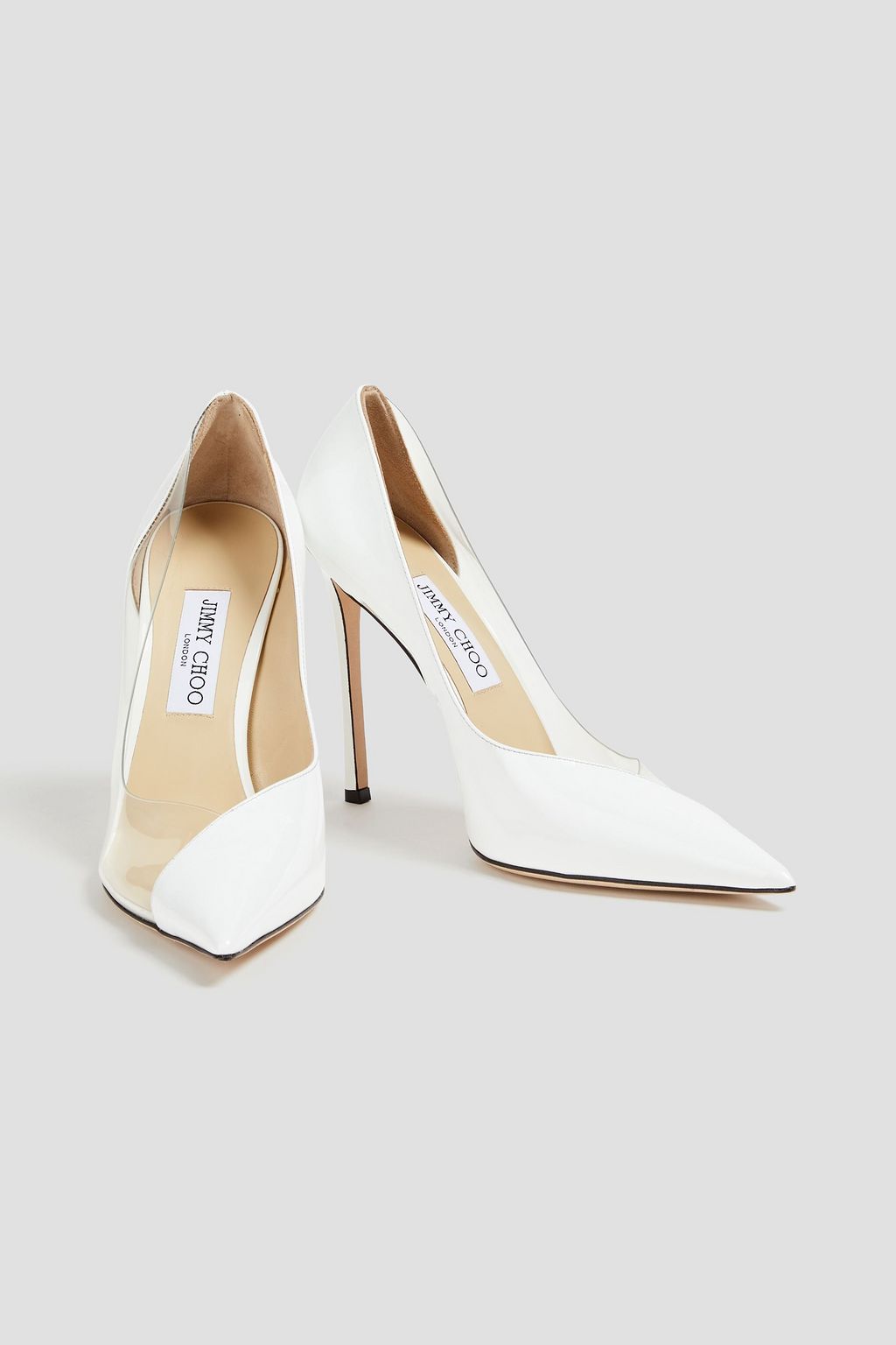 JIMMY CHOO Cass patent-leather and PVC pumps