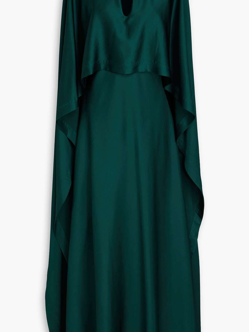 amory cape-effect satin-crepe maxi dress