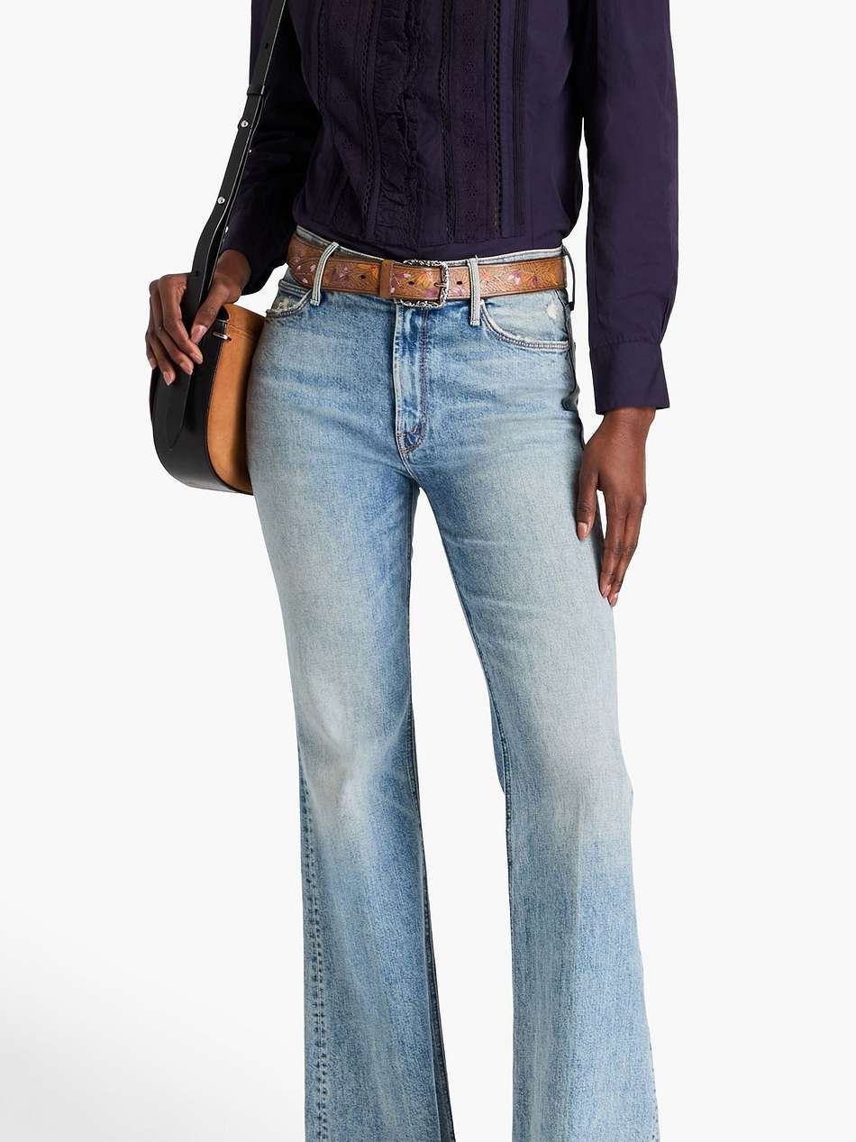 diane ruffled broderie anglaise-trimmed cotton-poplin blouse