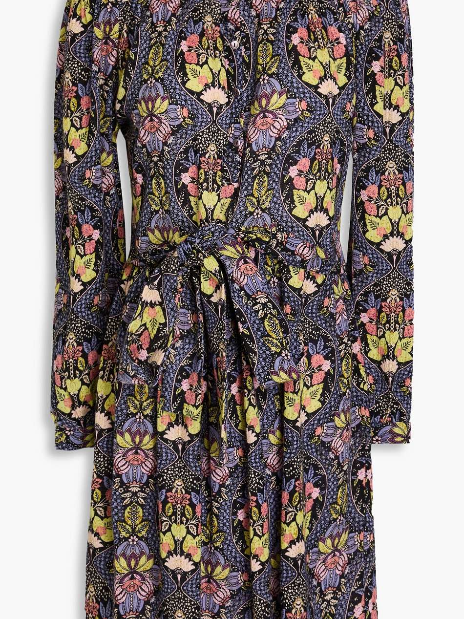 eros floral-print cotton-gauze dress