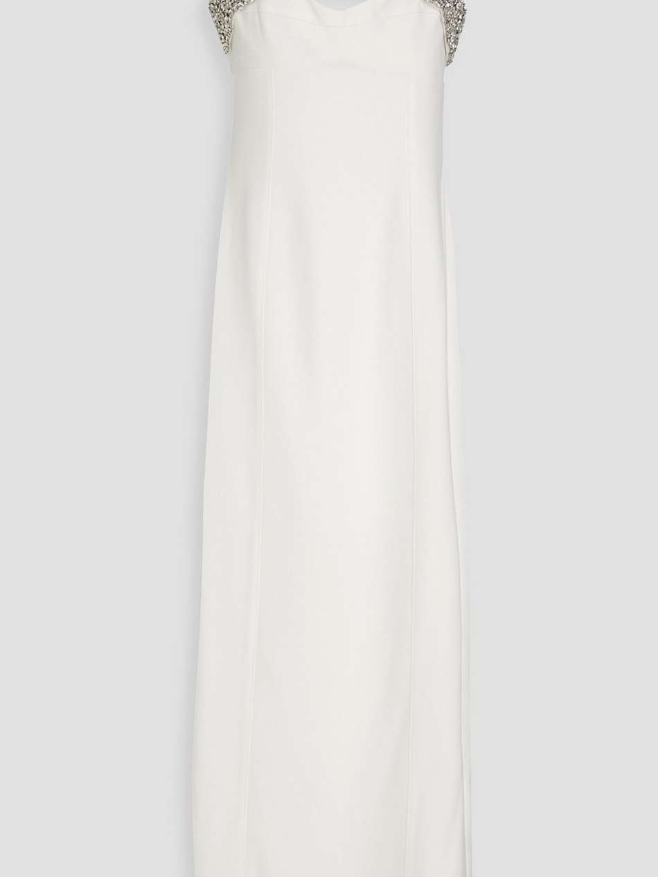 lennox crystal-embellished cutout crepe gown