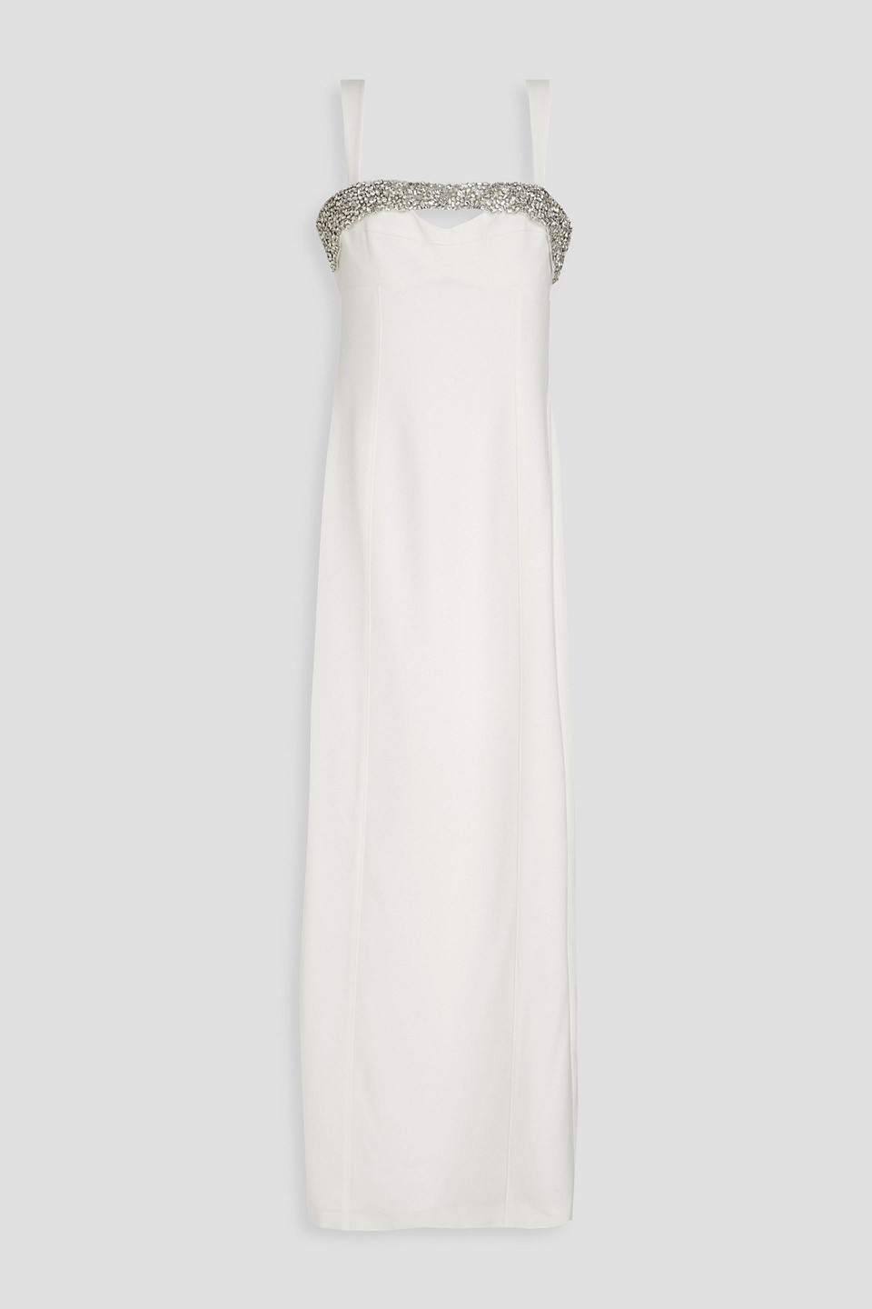 Simkhai Lennox Crystal-embellished Cutout Crepe Gown In White