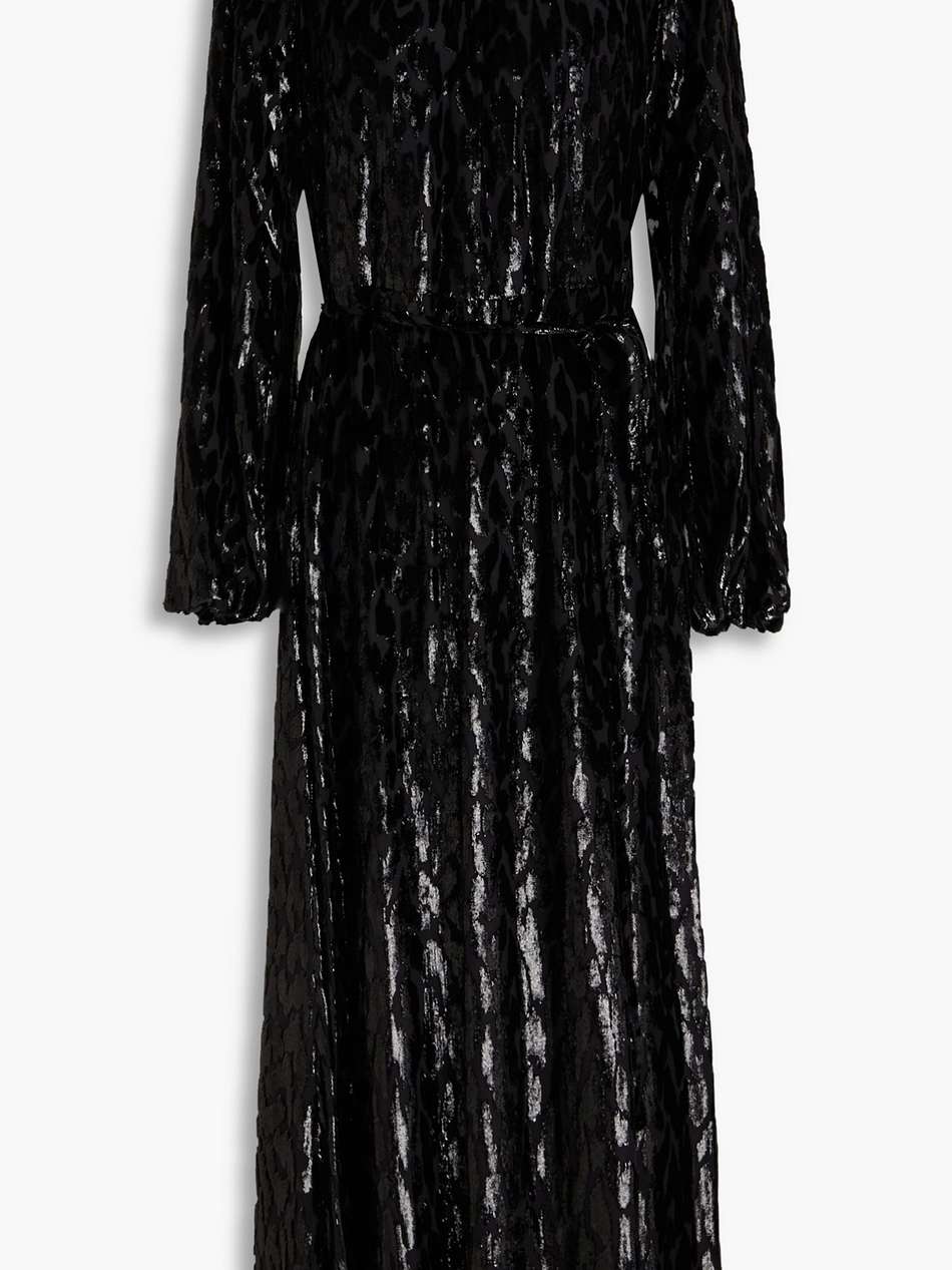 odina metallic fil coupé lurex and silk-blend midi dress