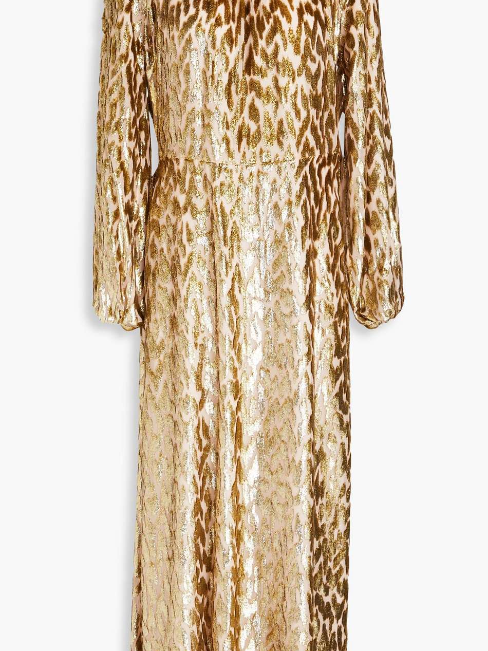 odina metallic fil coupé lurex and silk-blend midi dress