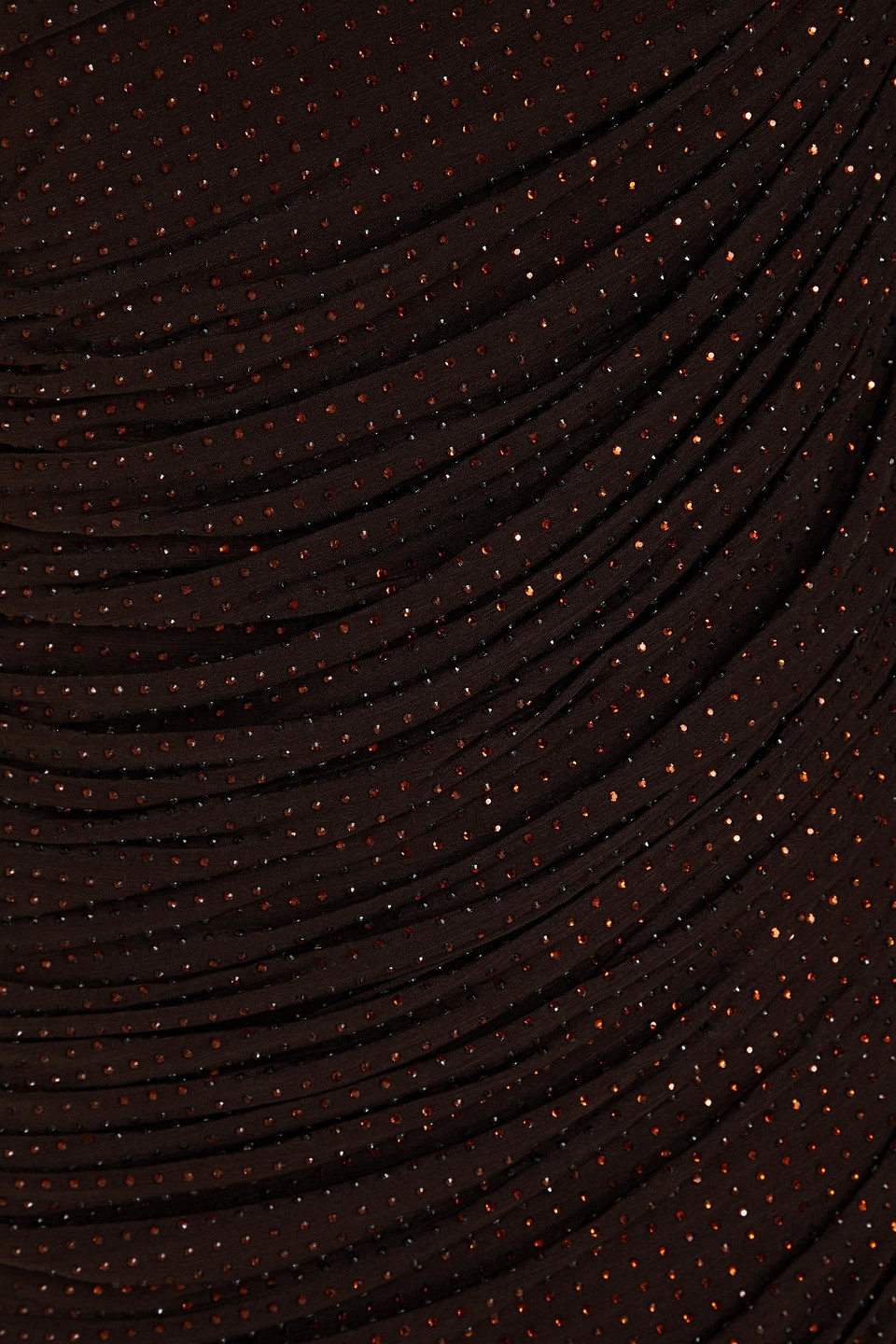Simkhai Sanders Crystal-embellished Ruched Jersey Maxi Dress In Chocolate