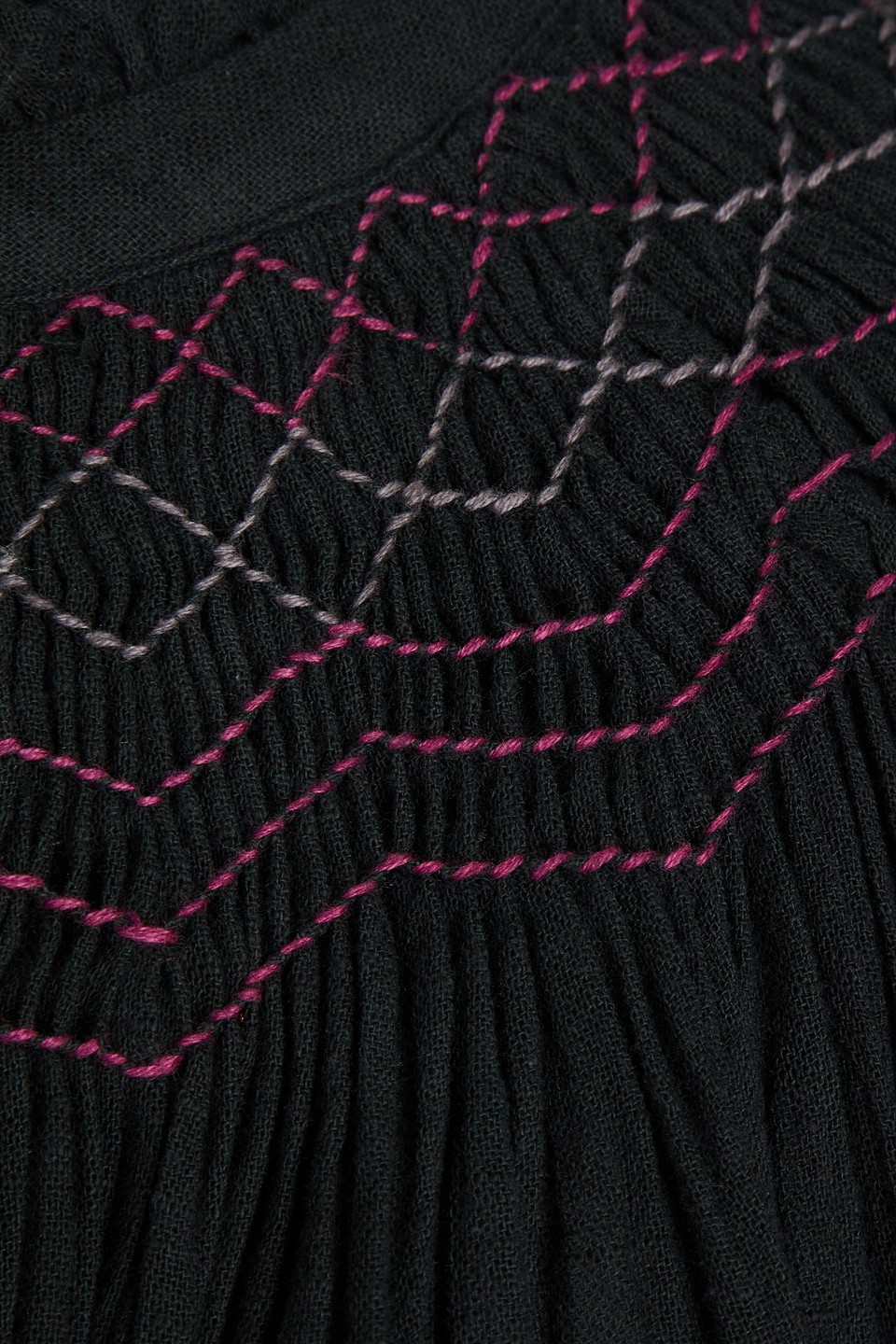 Antik Batik Daya Smocked Cotton-gauze Blouse In Black