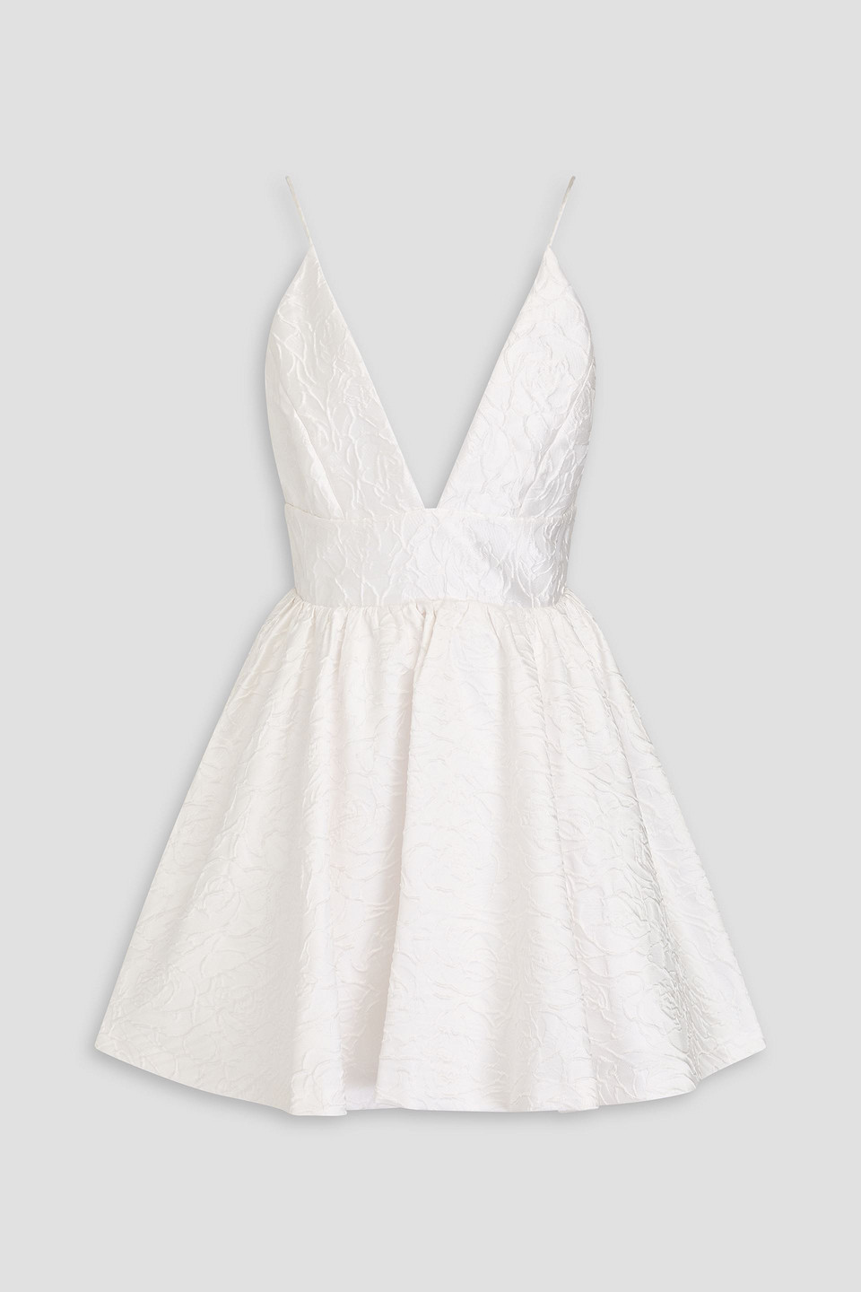 Alice And Olivia Ellamae Deep V-neck Dress In Off-white