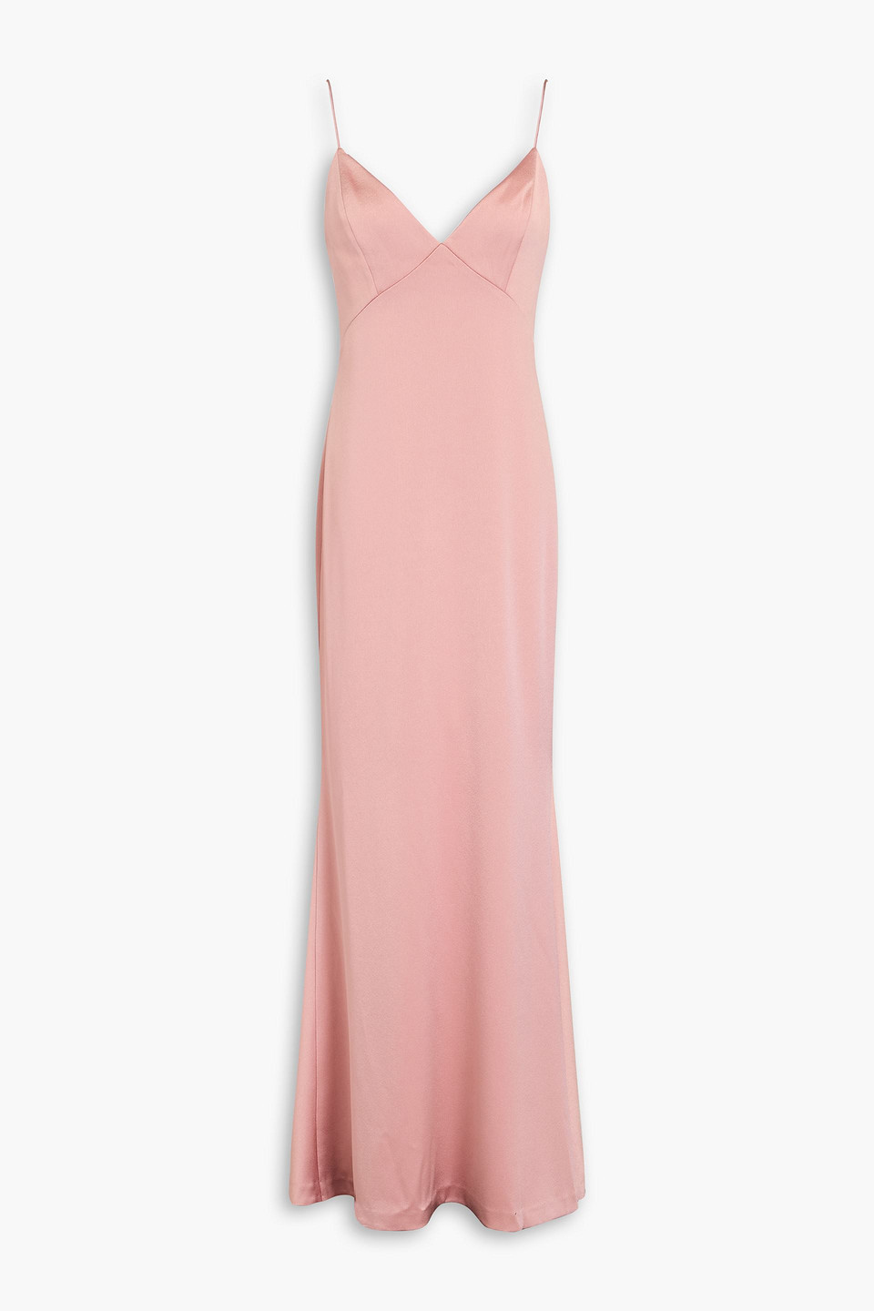 Alice And Olivia Julietta Satin-crepe Maxi Slip Dress In Antique Rose
