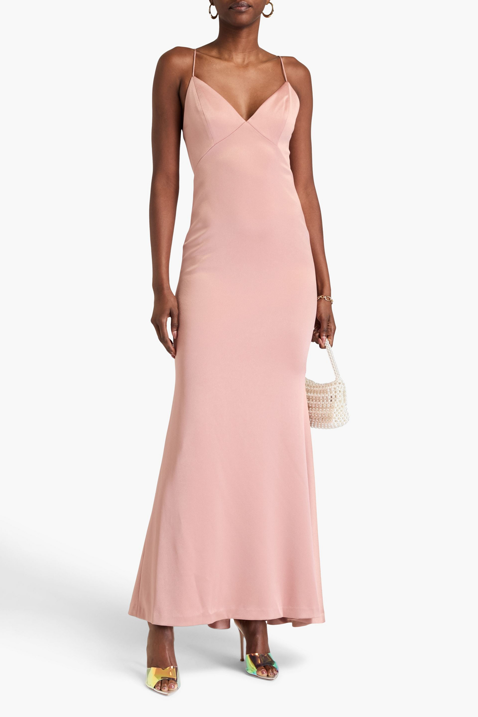alice + olivia Julietta satin-crepe maxi slip dress