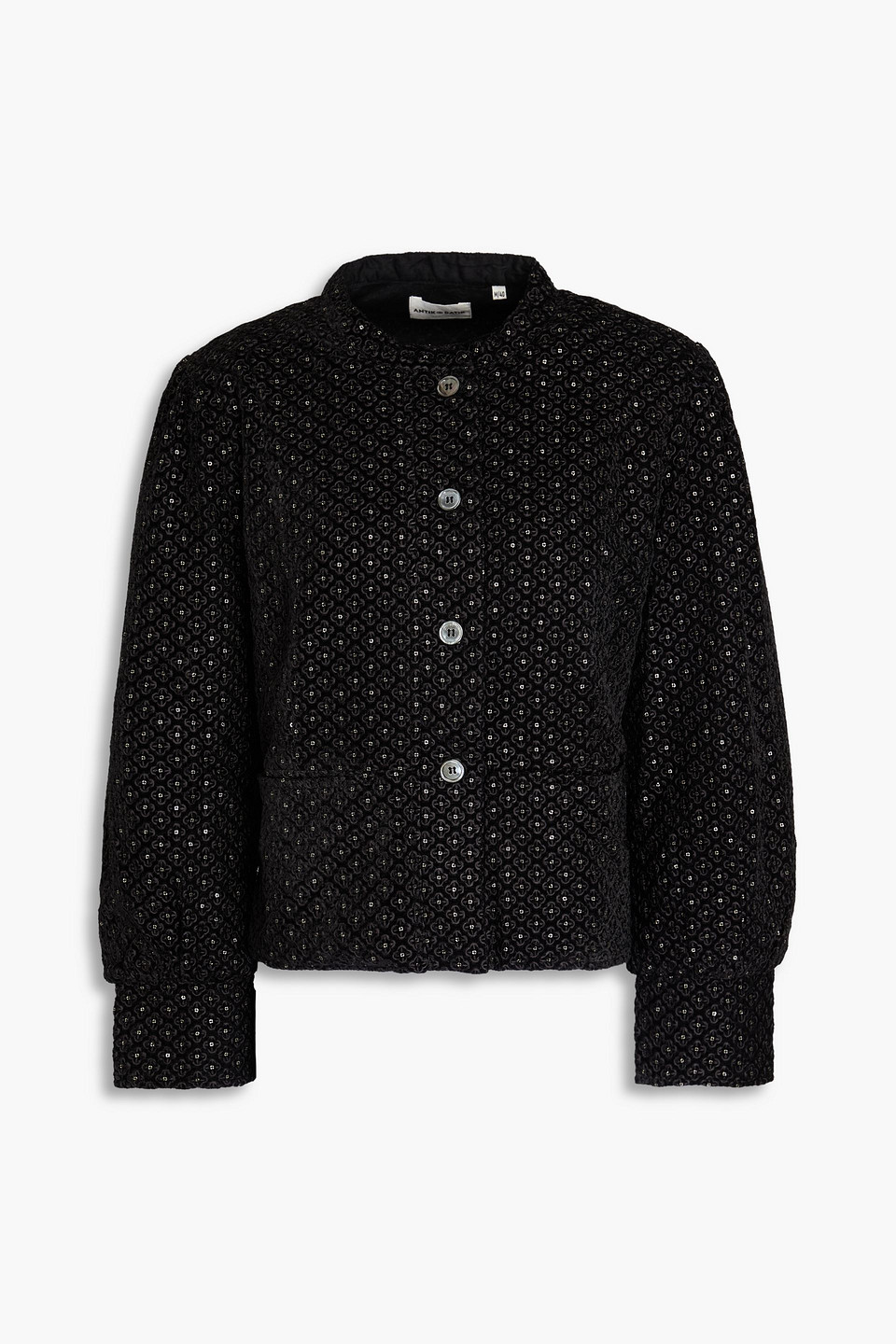 Antik Batik Talido Embellished Velvet Blouse In Black