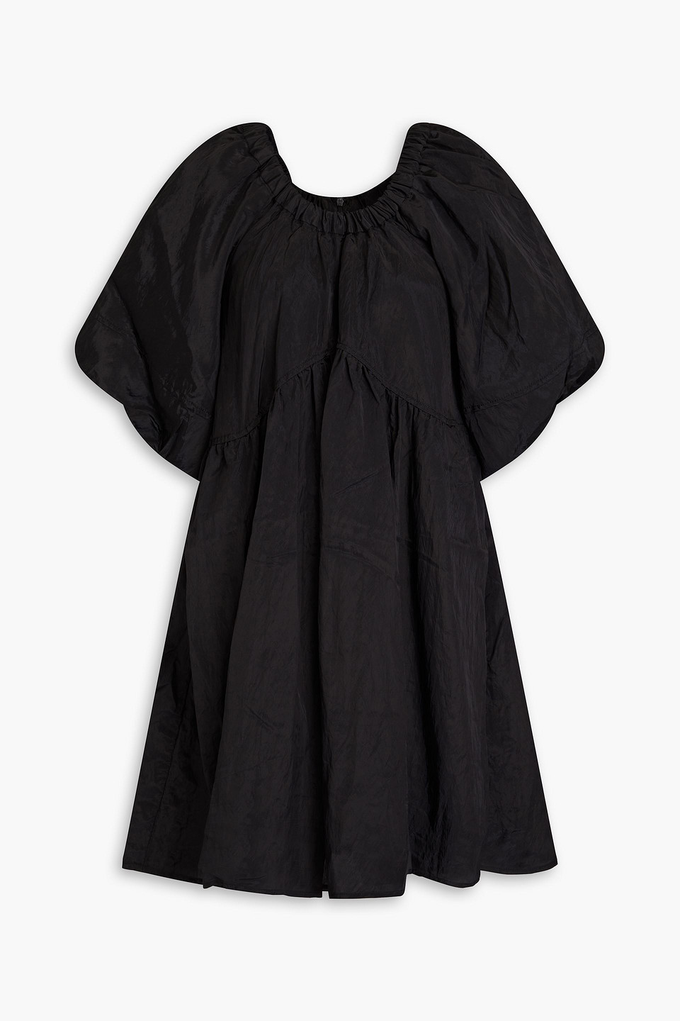 Rejina Pyo Terry Ruched Taffeta Mini Dress In Black