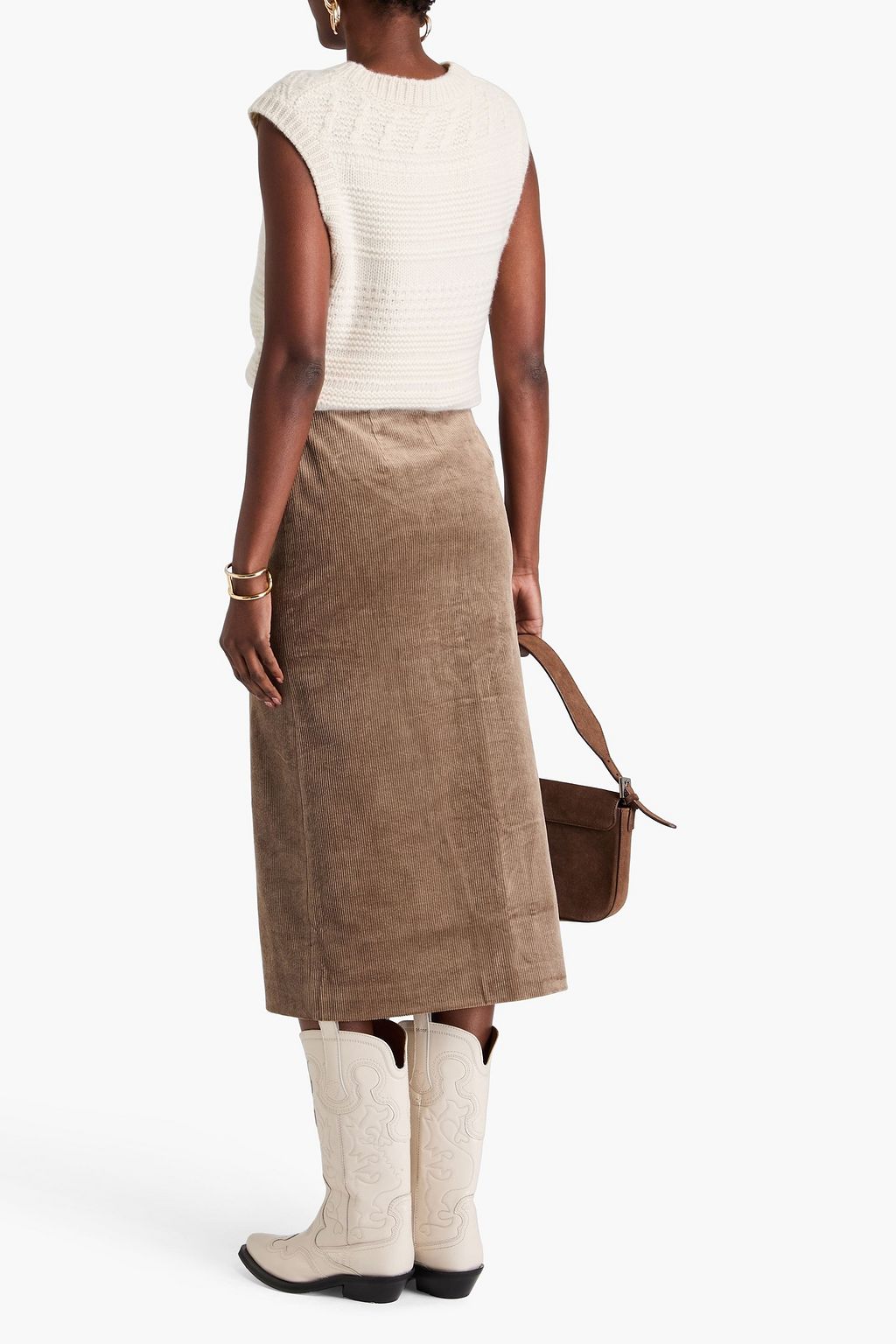ANTIK BATIK Tilda cotton-blend corduroy midi skirt
