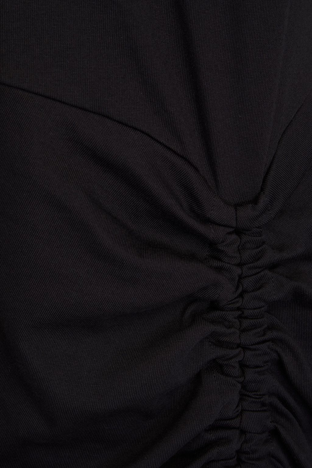 FRAME Ruched cotton-jersey midi dress