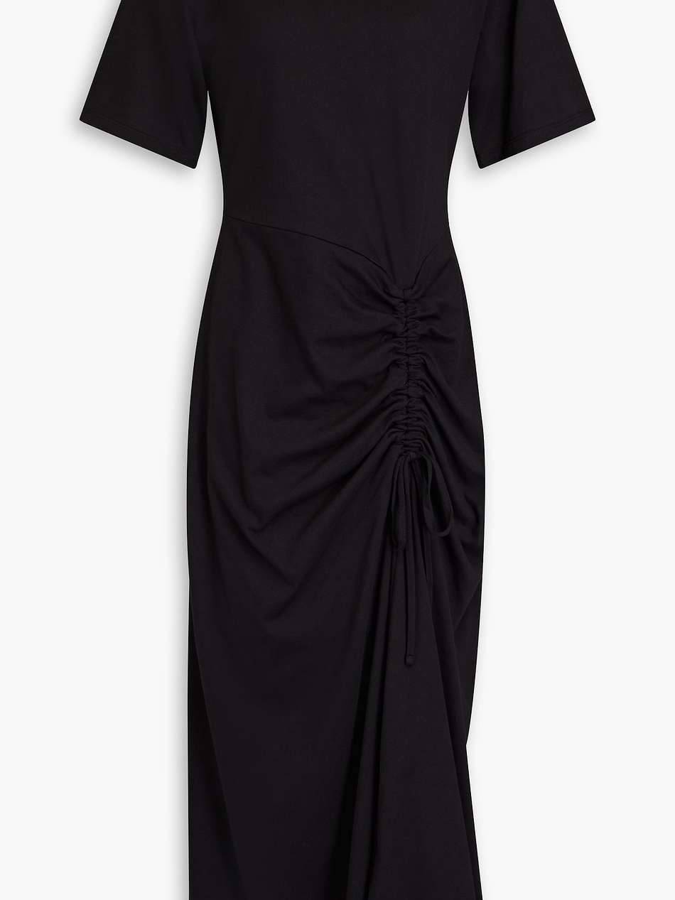 ruched cotton-jersey midi dress