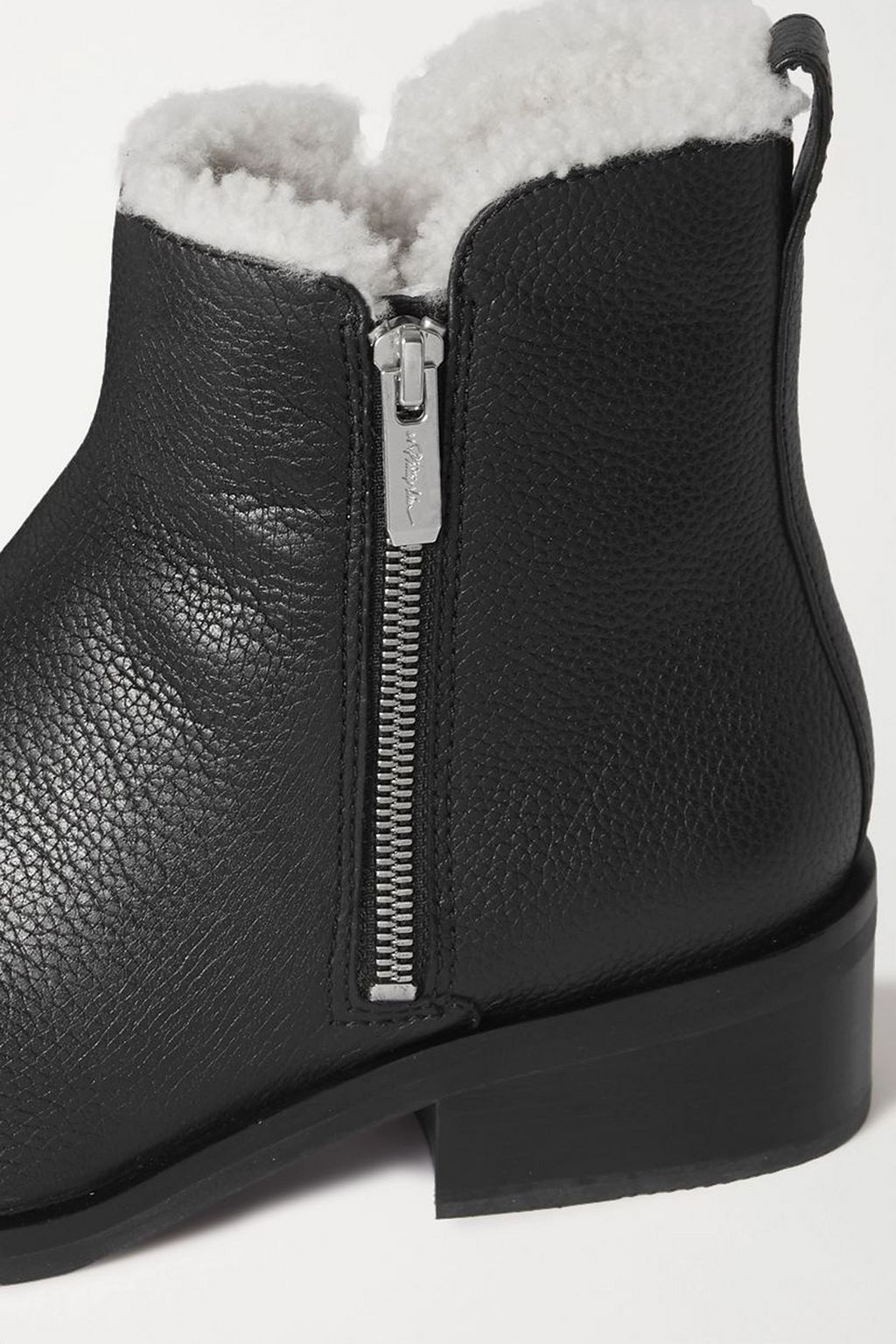 3.1 PHILLIP LIM Alexa shearling-lined textured-leather ankle boots