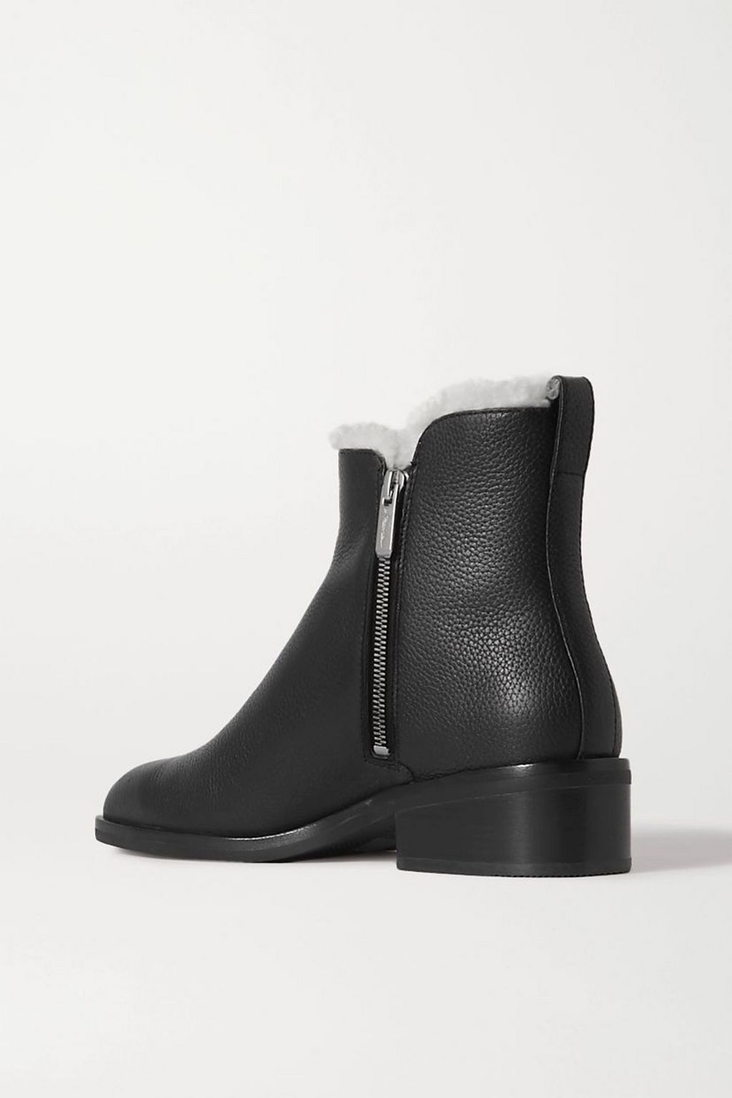 3.1 PHILLIP LIM Alexa shearling-lined textured-leather ankle boots