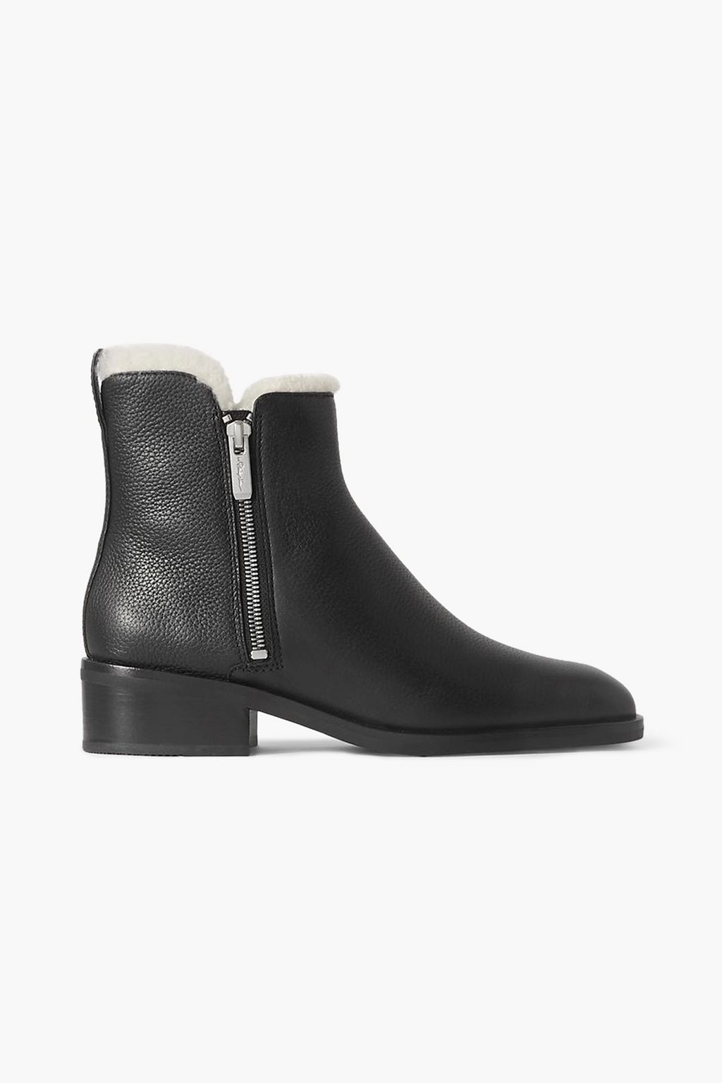 3.1 PHILLIP LIM Alexa shearling lined textured leather ankle boots THE OUTNET