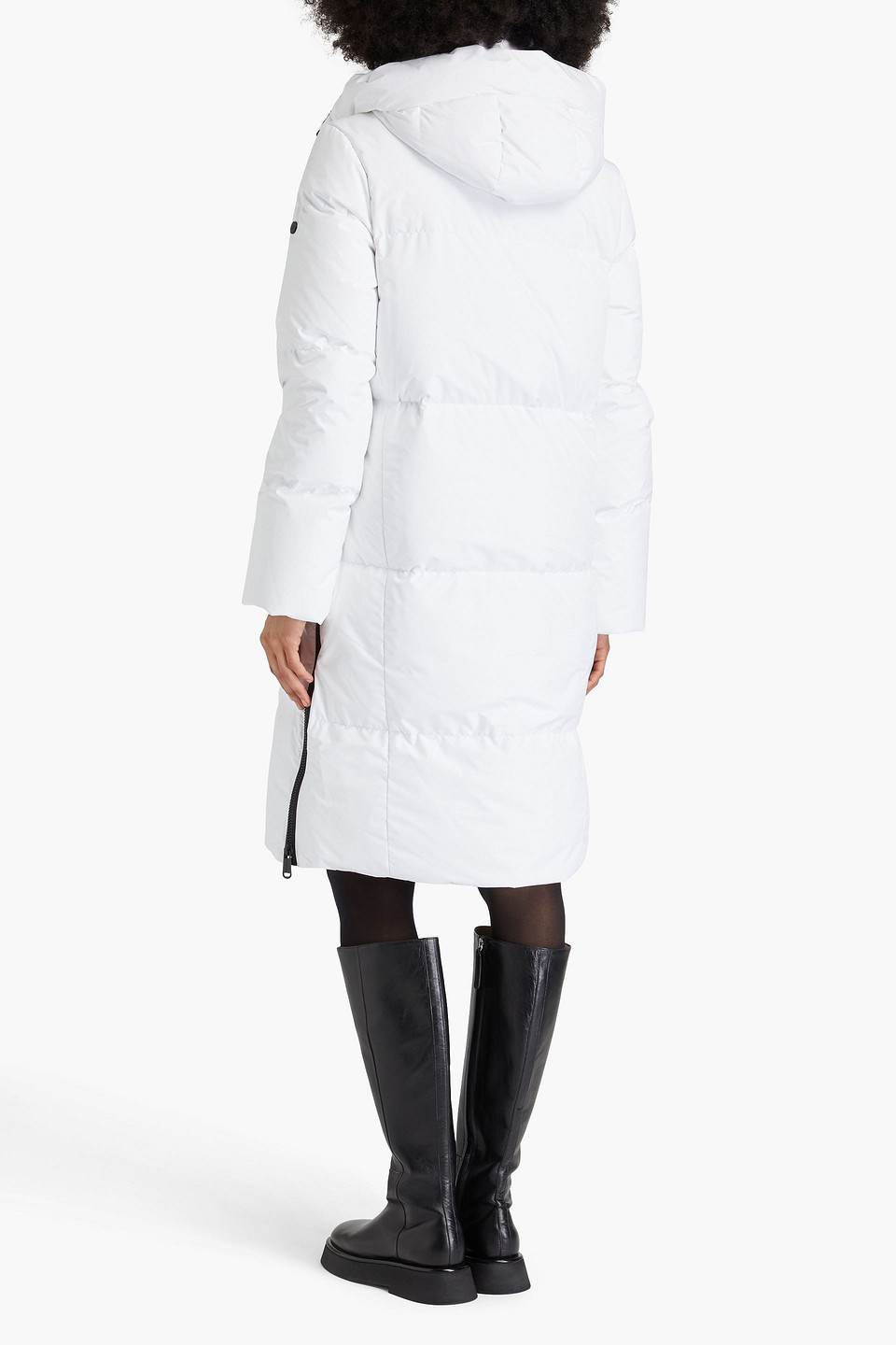 Goldbergh Quilted Shell Hooded Coat In White