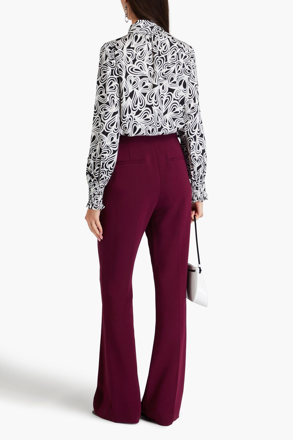 DIANE VON FURSTENBERG New Tina pussy-bow printed ECOVERO™-blend satin blouse