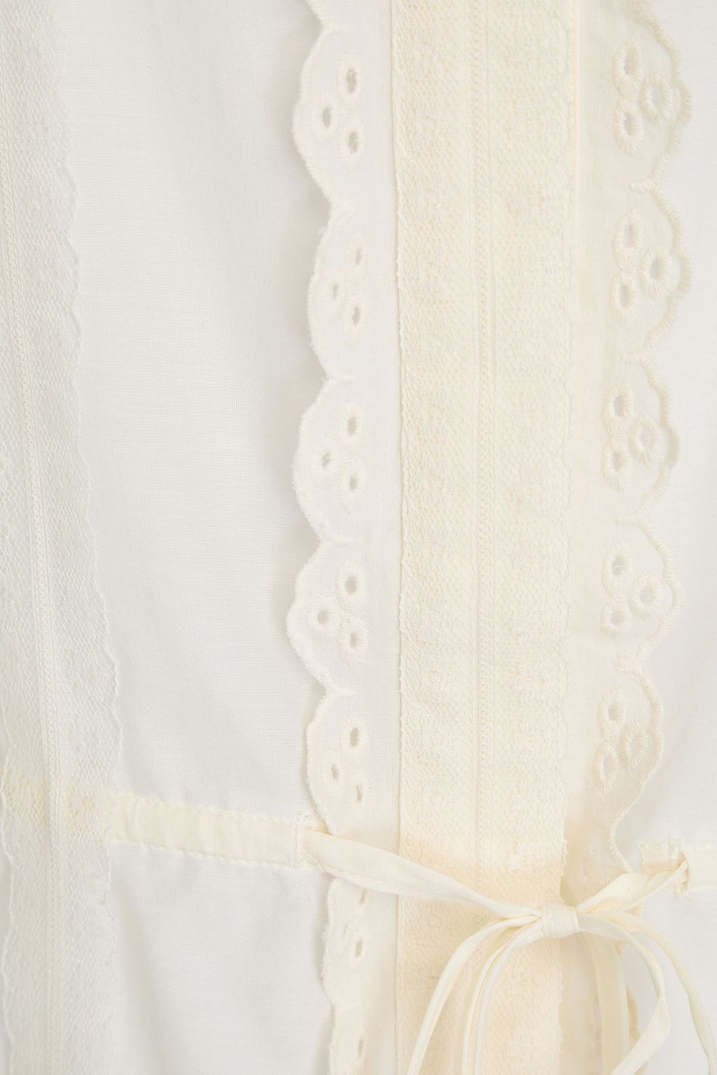 FRAME Lace-trimmed cotton and silk-blend voile blouse