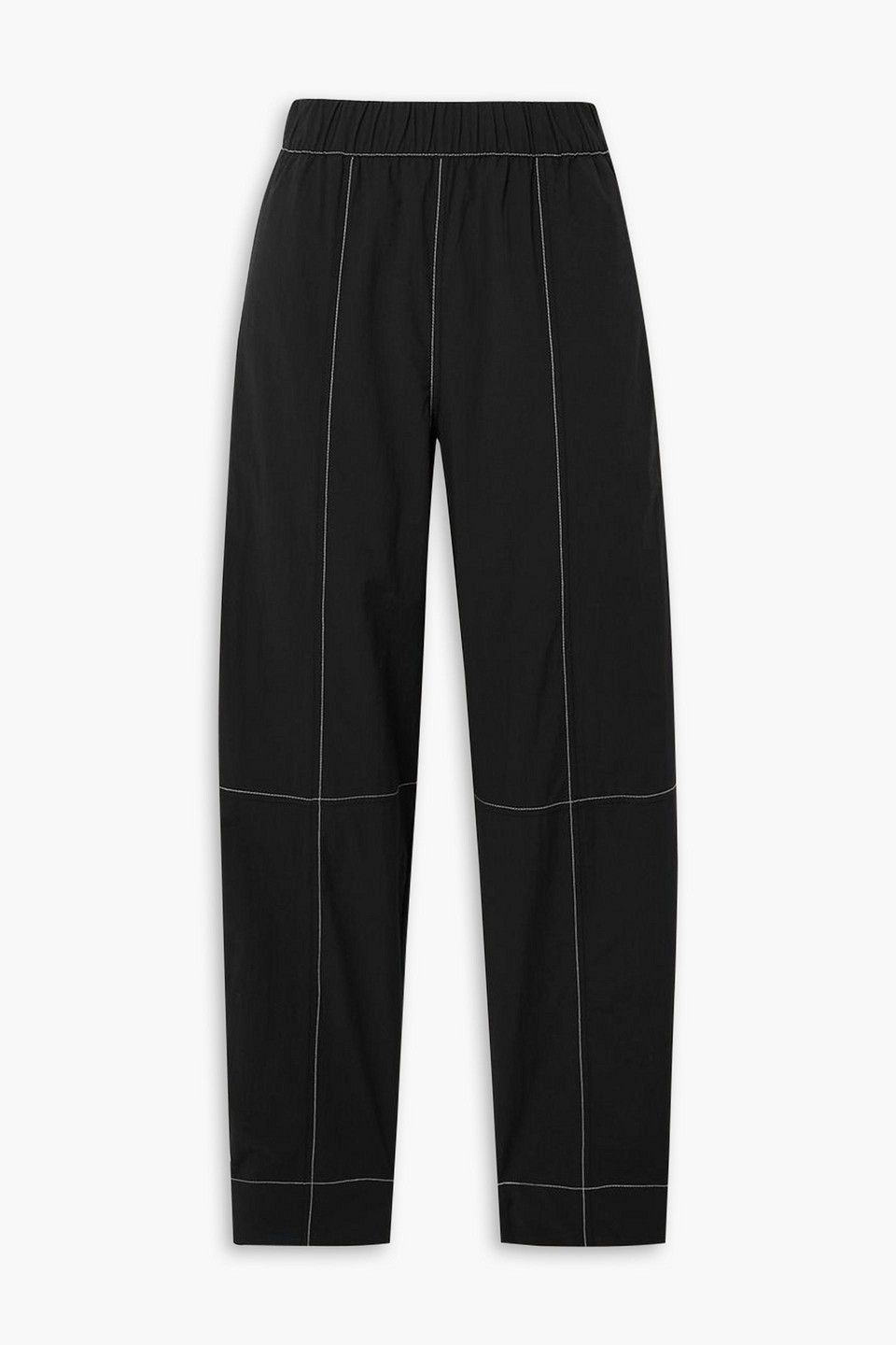 Cotton-blend crepe tapered pants