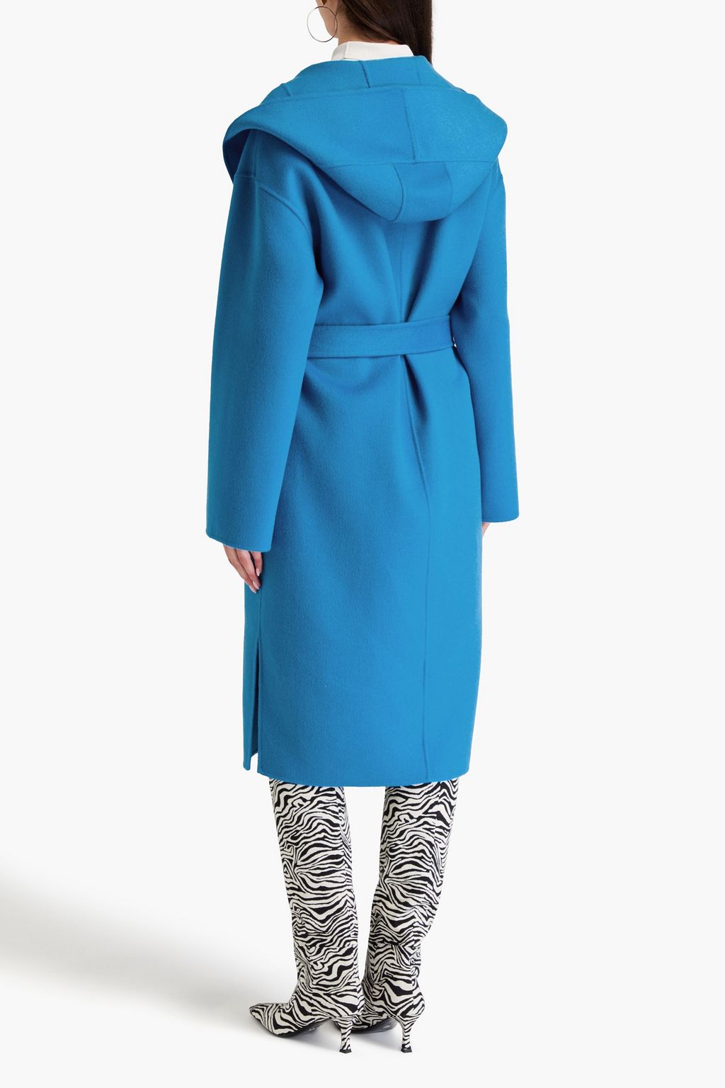 DIANE VON FURSTENBERG 울 펠트 후드 코트