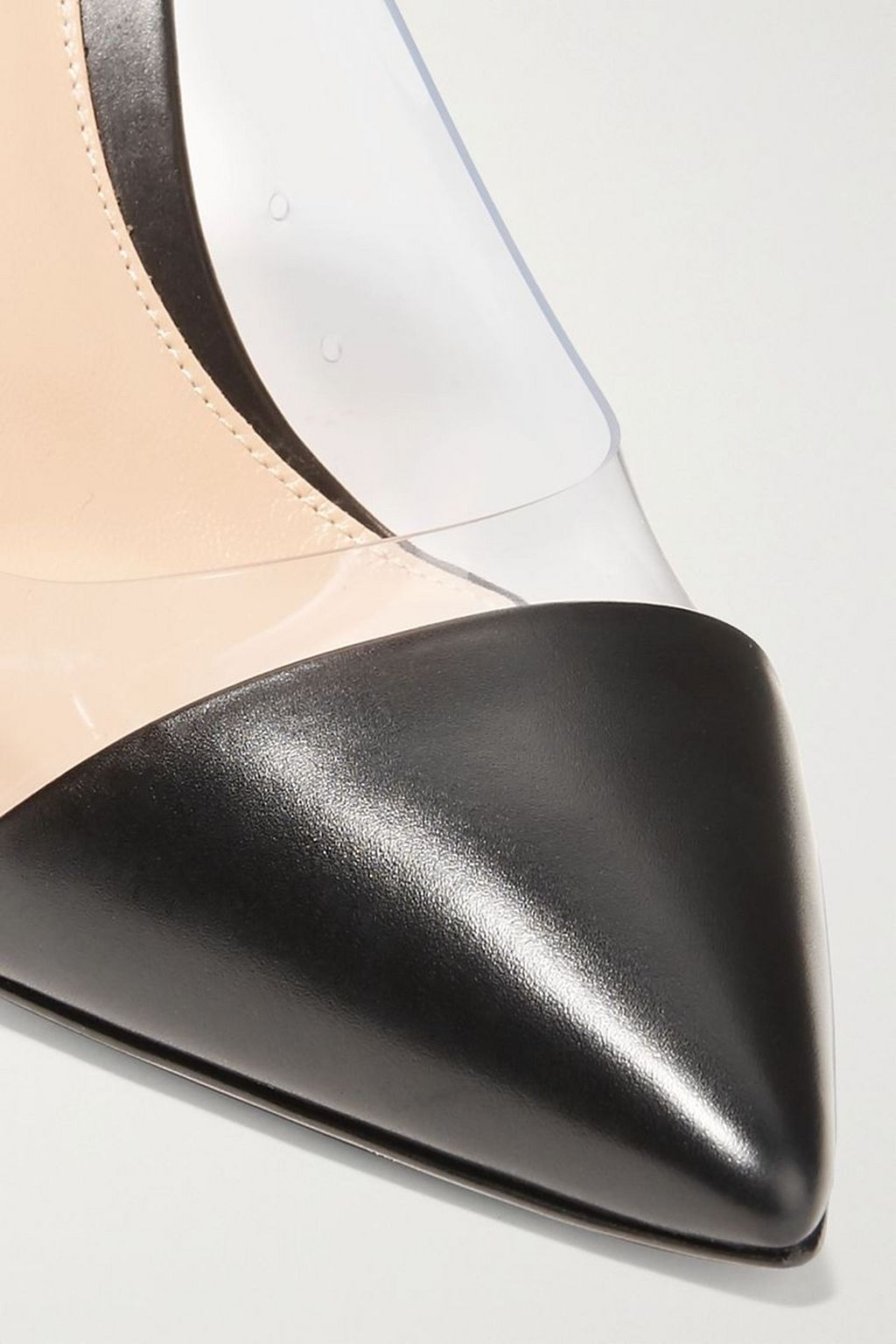 GIANVITO ROSSI Plexi 85 leather and PVC pumps