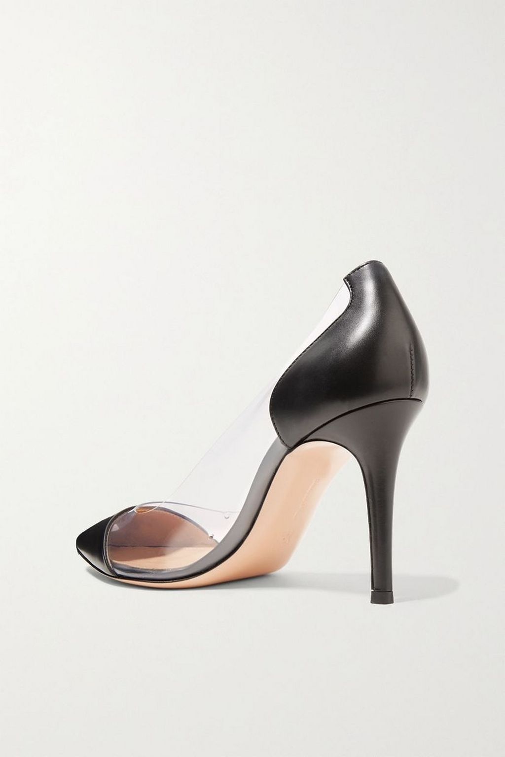 GIANVITO ROSSI Plexi 85 leather and PVC pumps
