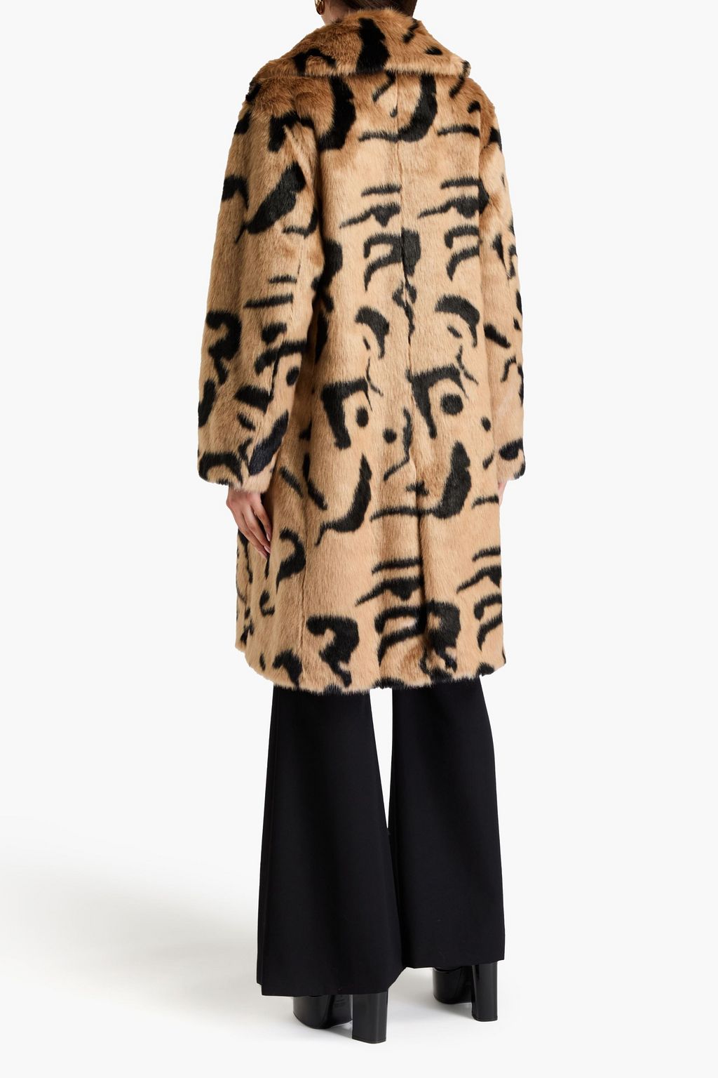 DIANE VON FURSTENBERG 레오파드 프린트 인조 퍼 코트