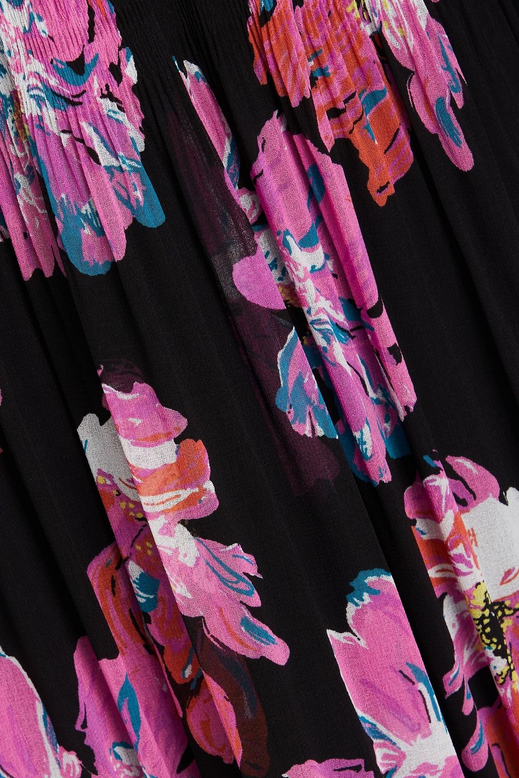 DIANE VON FURSTENBERG فستان Link متوسط الطول من الجورجيت ومزين بطبعة الأزهار