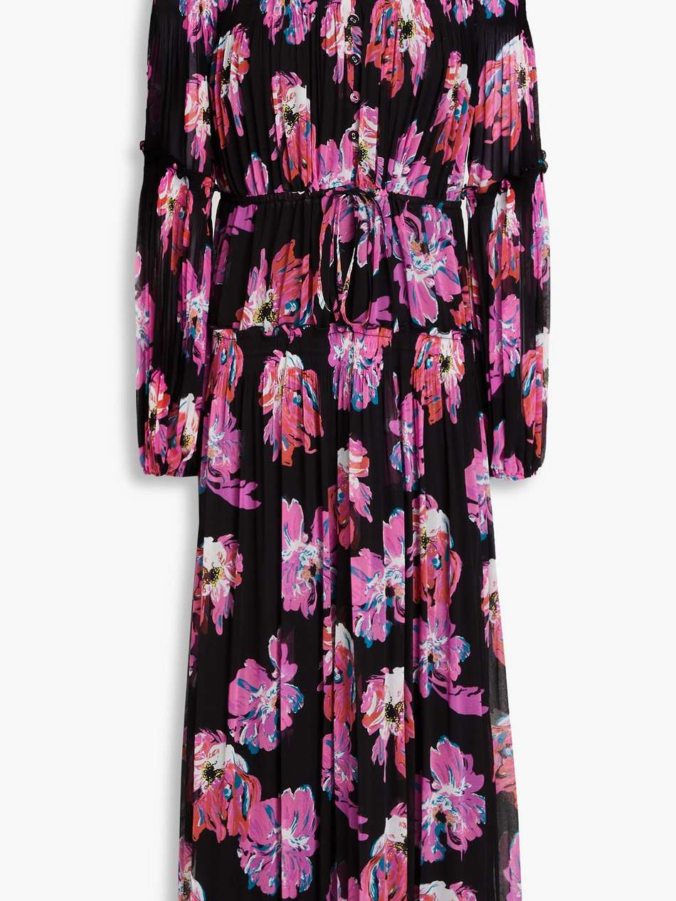 link floral-print georgette midi dress