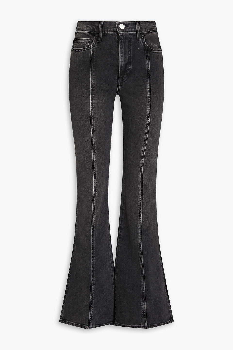 Frame Le High Flare High-rise Flared Jeans In Black