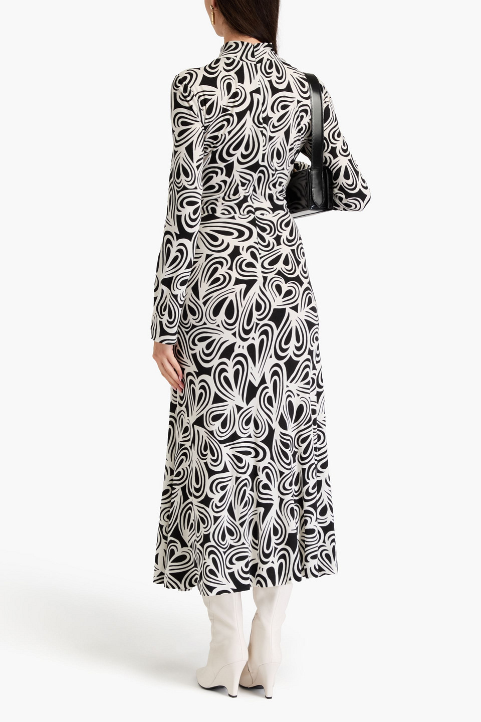 Diane Von Furstenberg Marquise Printed Wool-blend Midi Dress In White