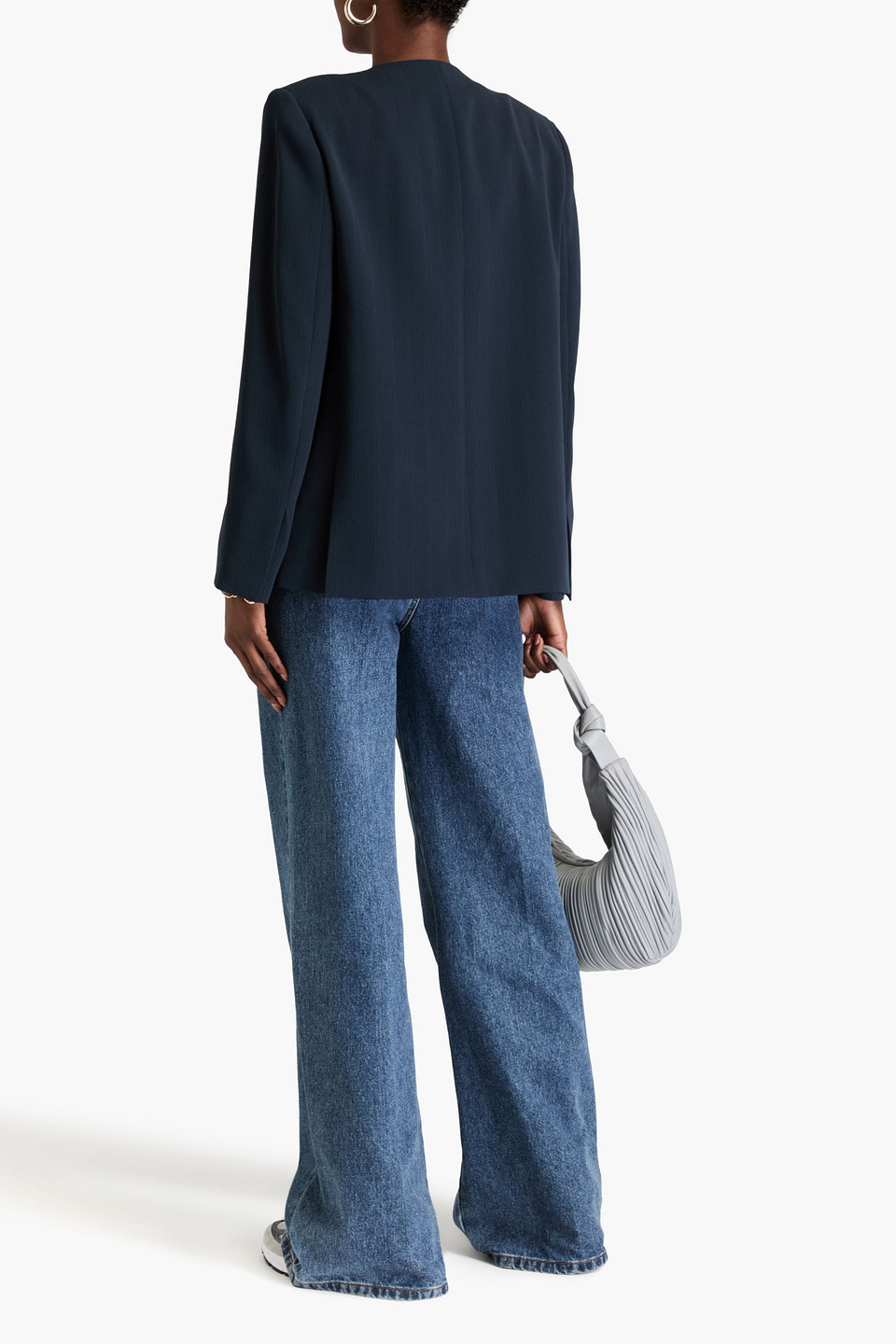 Theory Crepe Jacket In Navy