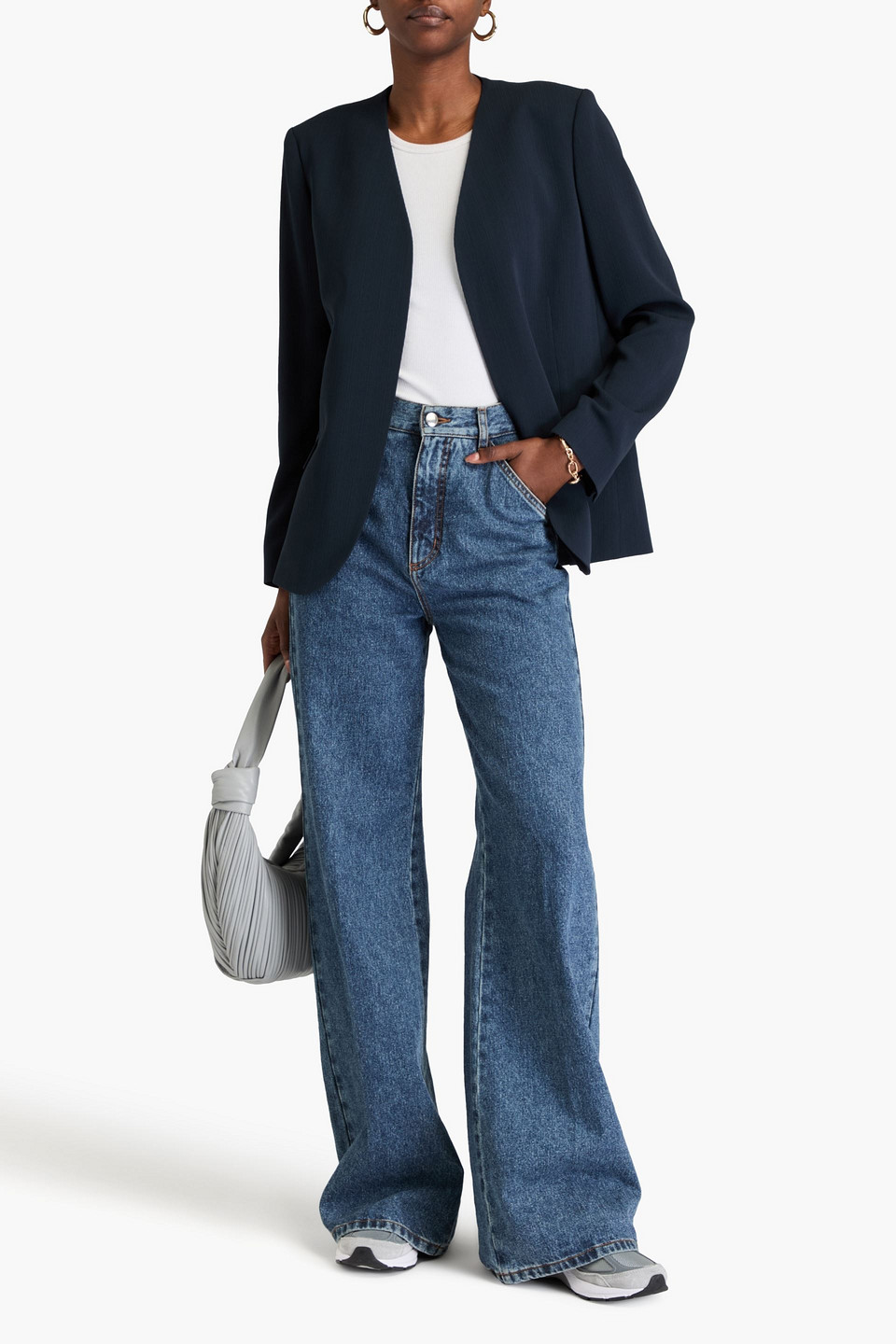 Theory Crepe Jacket In Navy