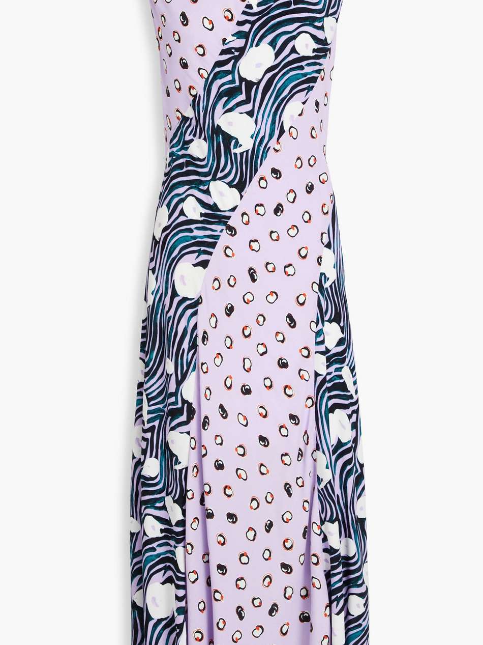 sunniva printed crepe midi dress