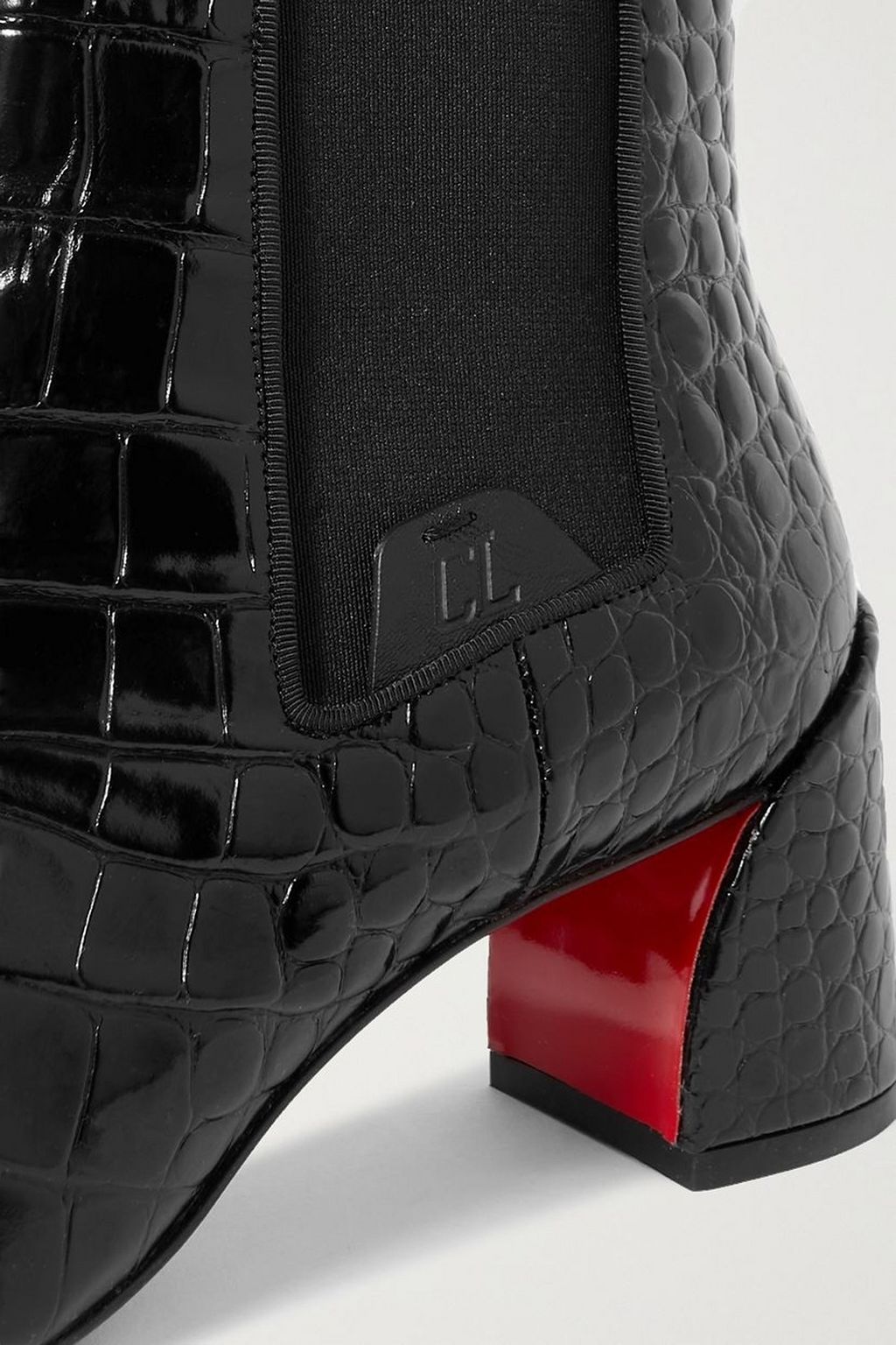 CHRISTIAN LOUBOUTIN Turelastic 55 croc-effect patent-leather Chelsea boots