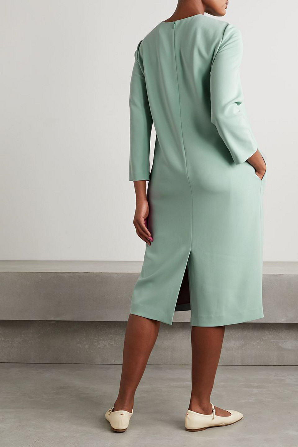  Theory - Midikleid Aus Crêpe - Grün - Xs 