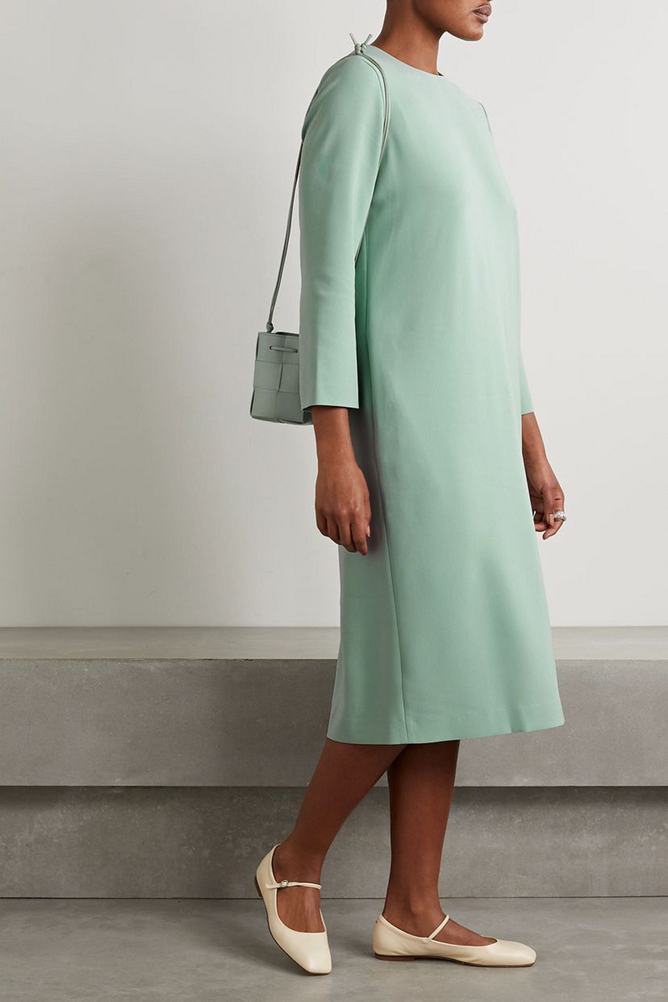  Theory - Midikleid Aus Crêpe - Grün - Xs 