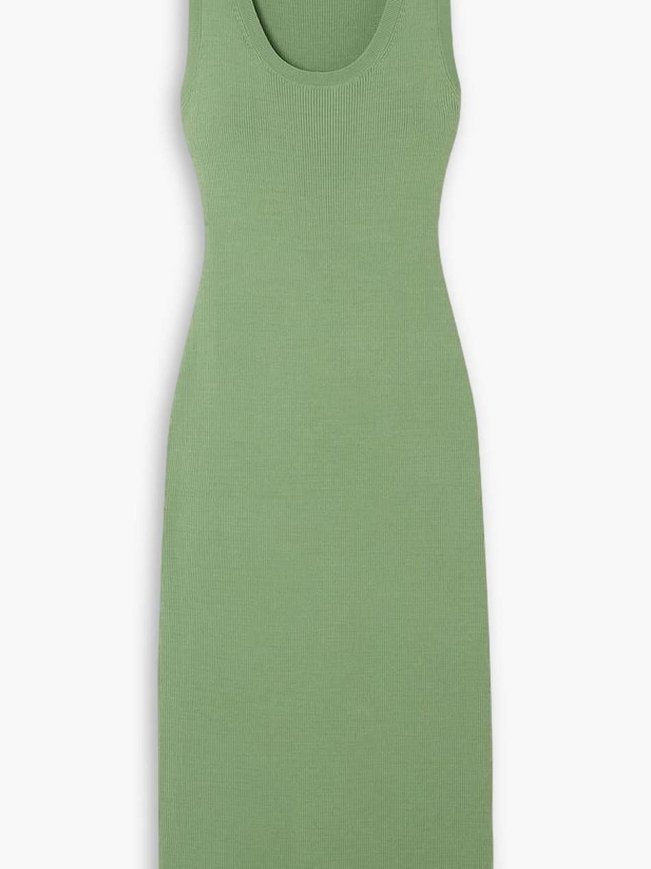 ribbed-knit midi dress