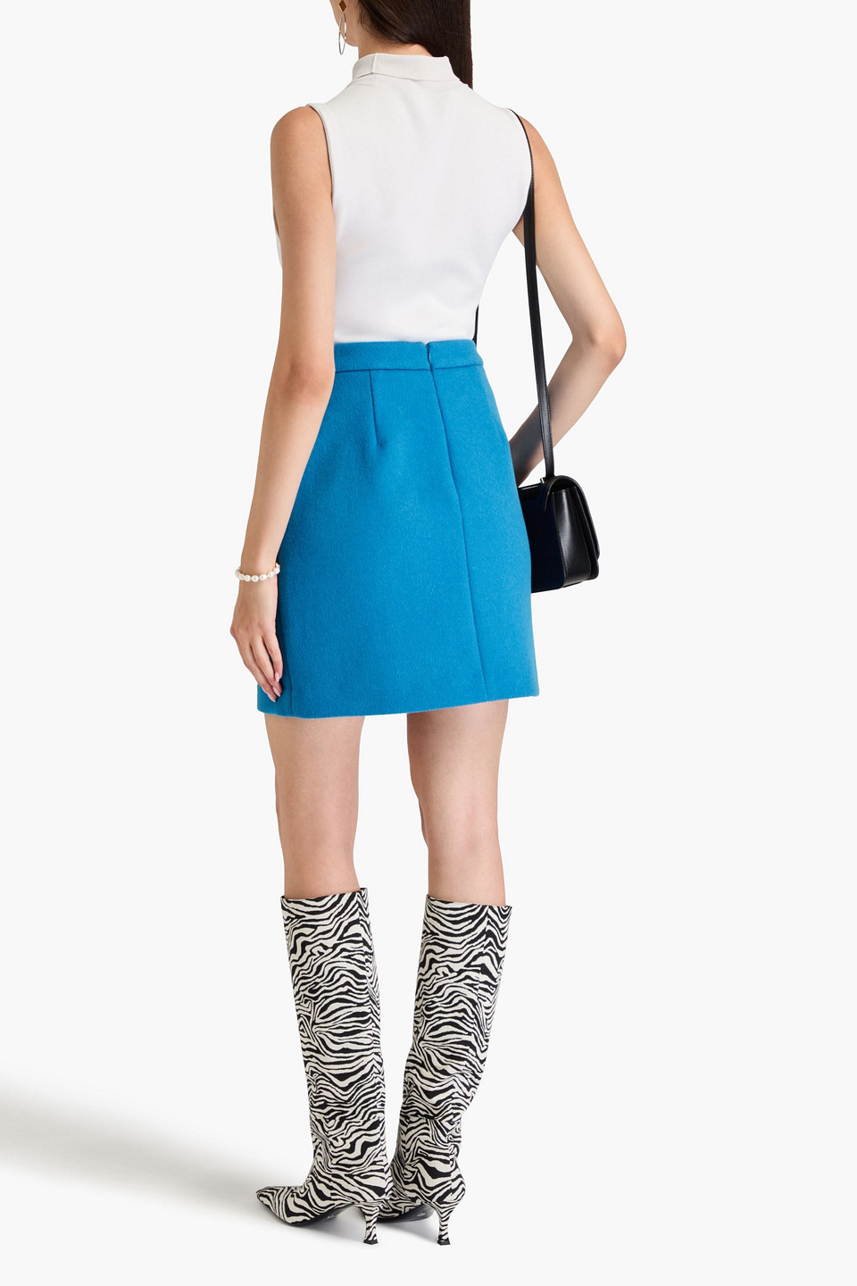 DIANE VON FURSTENBERG DOTTIE WOOL-FELT MINI SKIRT