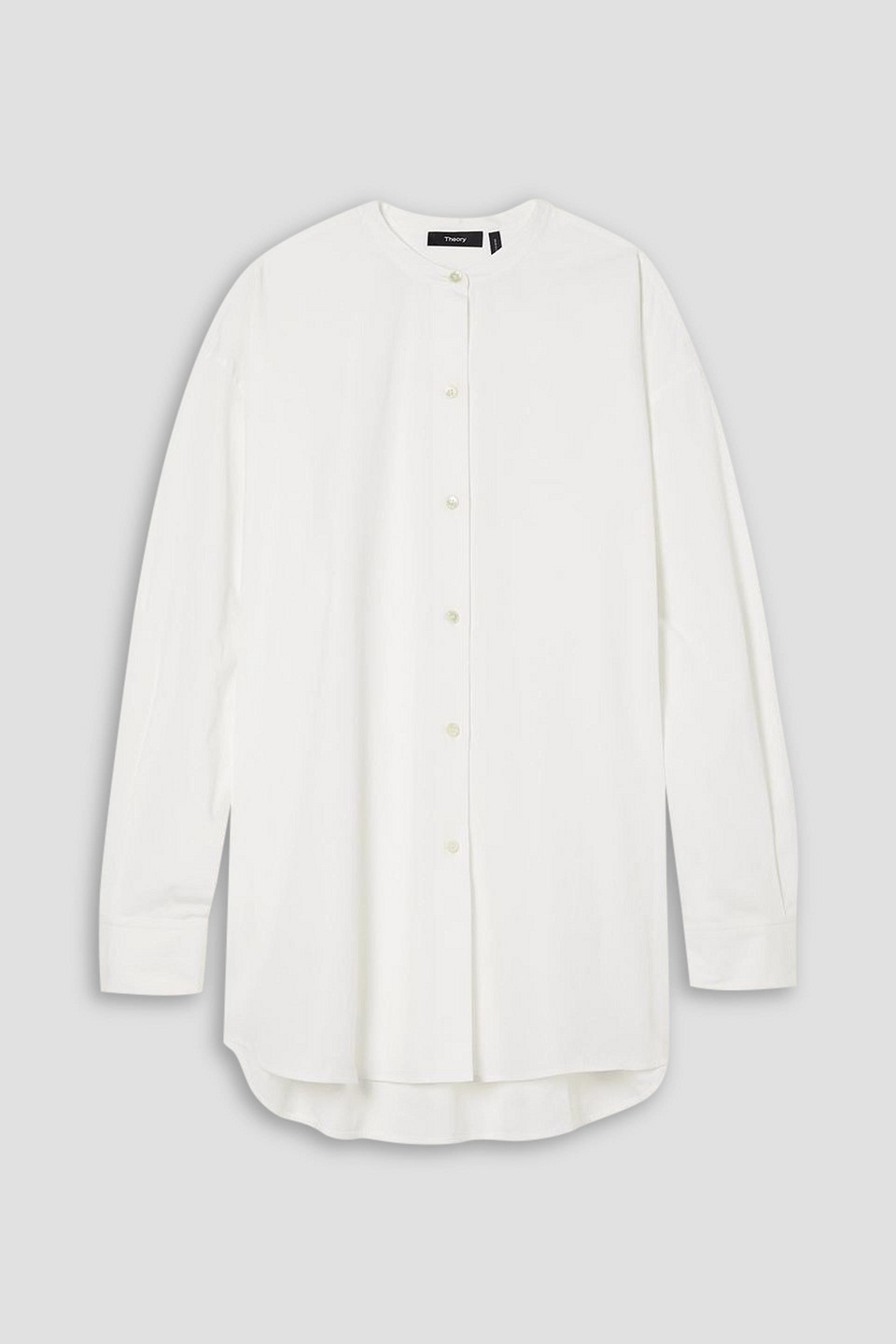 Theory Oversized Cotton-poplin Shirt In White
