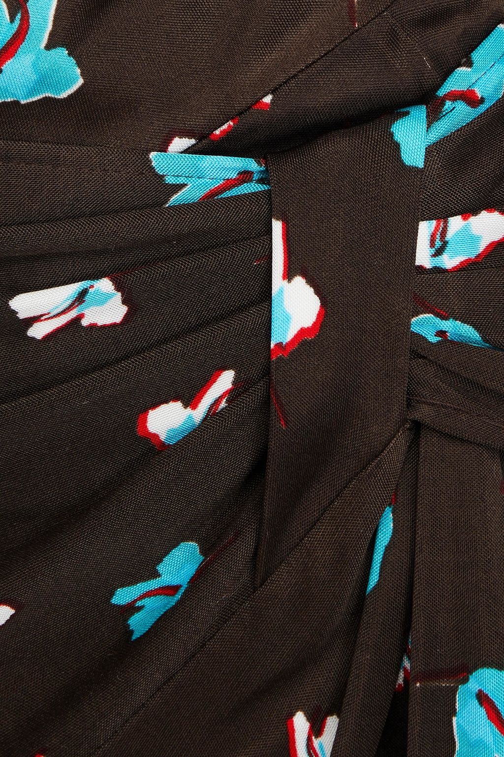 DIANE VON FURSTENBERG Garcel wrap-effect floral-print satin-jersey midi skirt