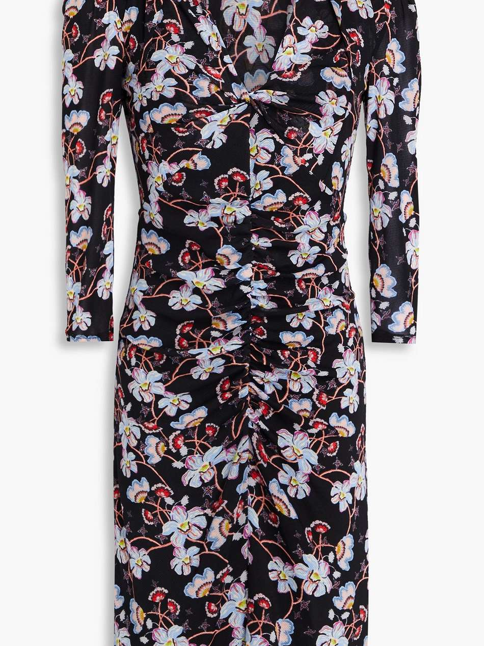 elena ruched stretch-mesh mini dress